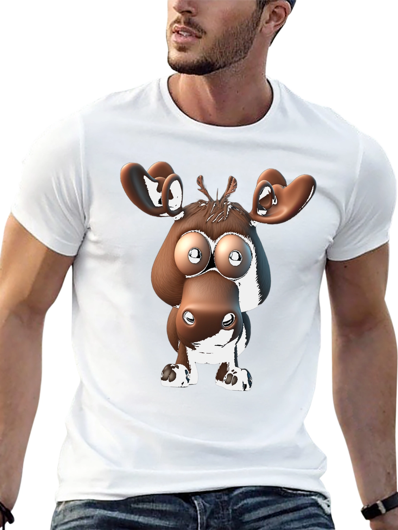 Cartoon Moose Graphic Tee