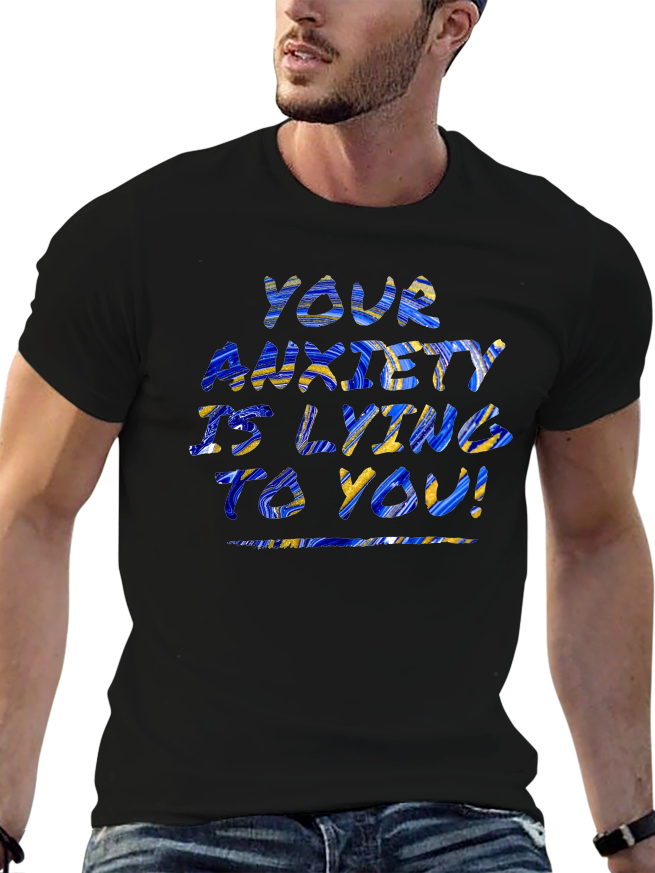Anxiety Awareness Graphic T-Shirt - Black