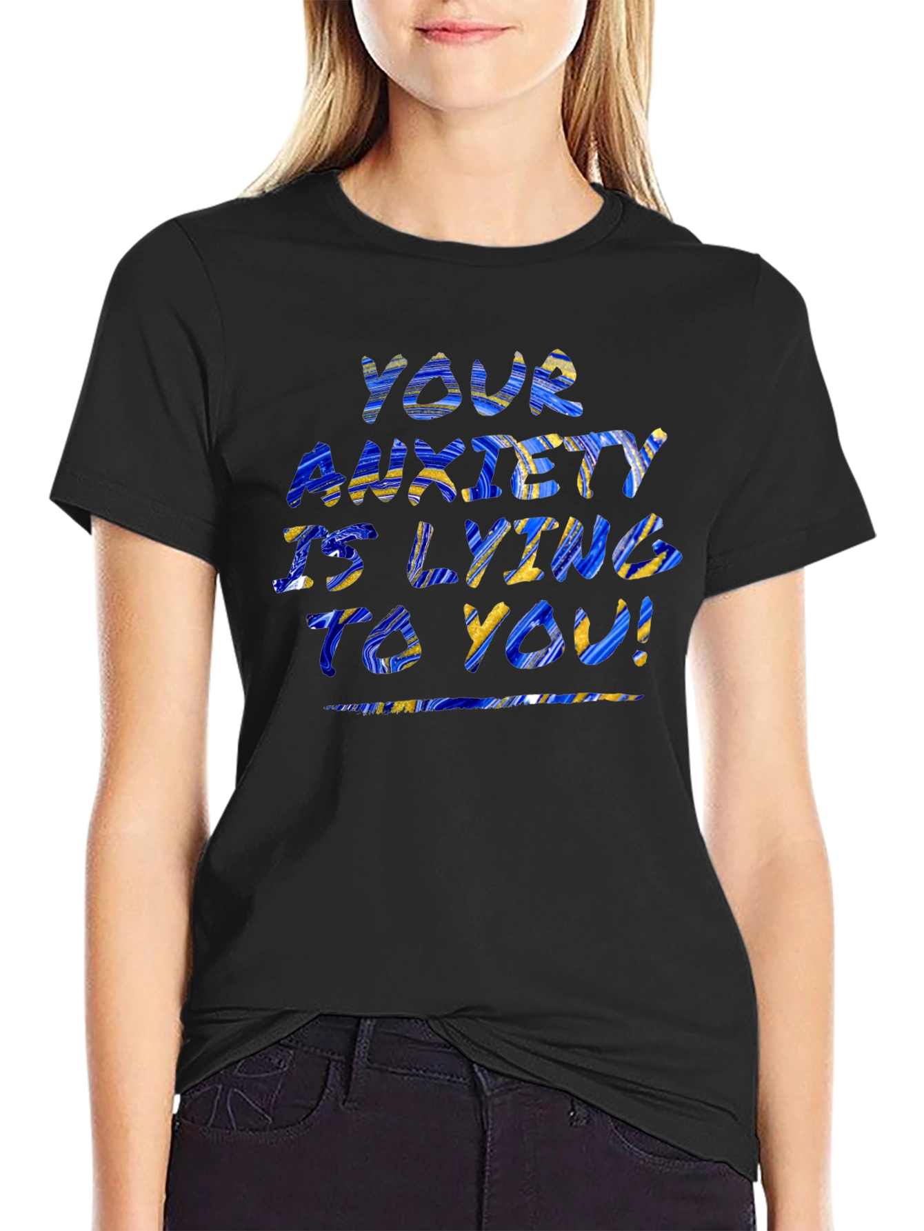 Anxiety Awareness Graphic T-Shirt - Black