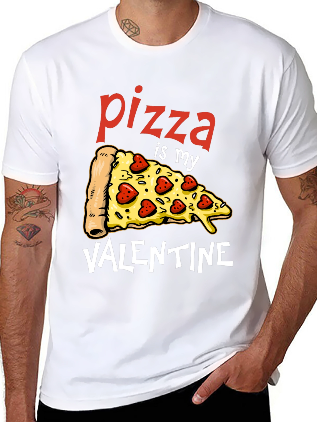 Pizza Is My Valentine Graphic T-Shirt