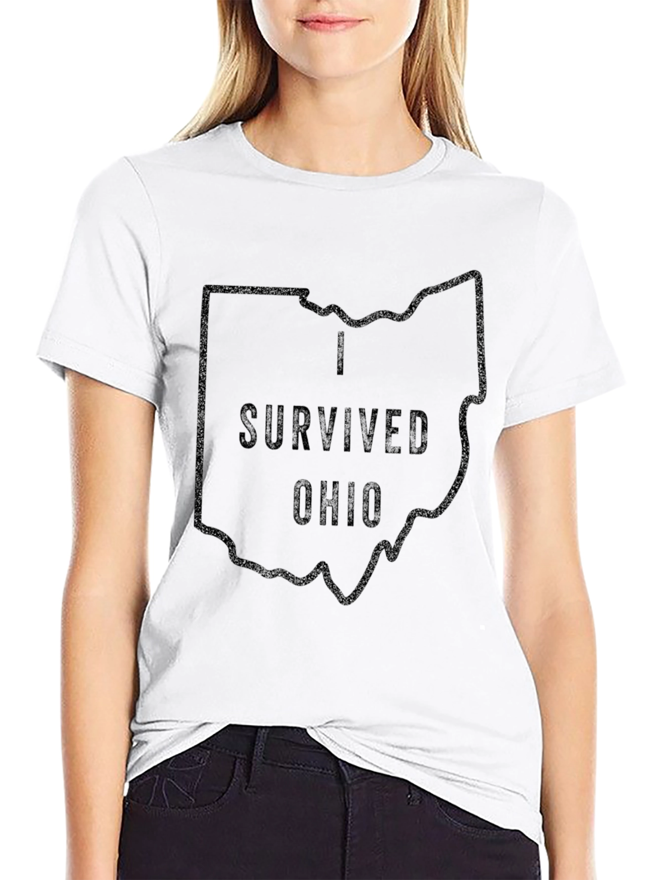 I Survived Ohio Black Graphic T-Shirt