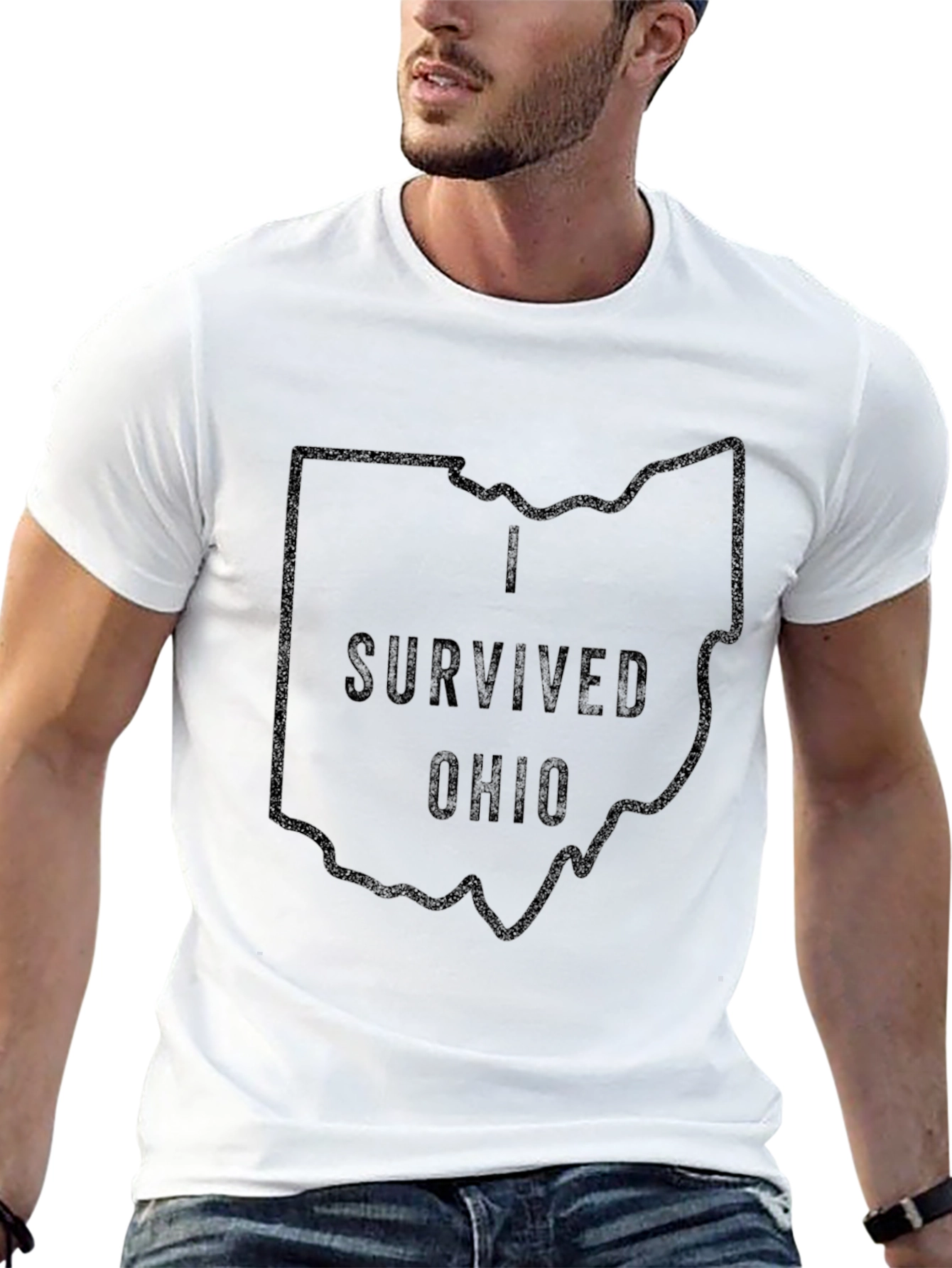 I Survived Ohio Black Graphic T-Shirt