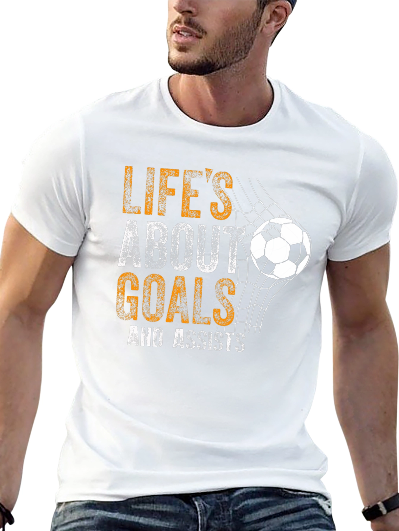 Lifes About Goals Soccer Graphic T-Shirt