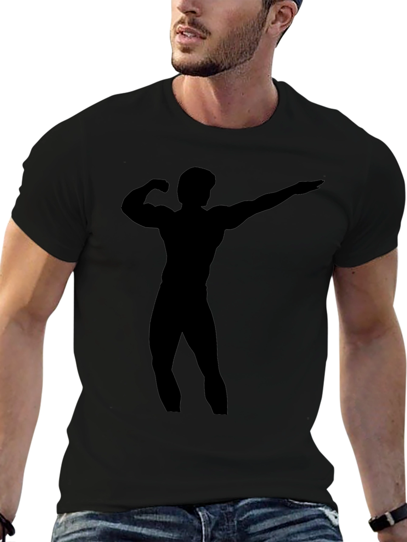 Bodybuilder Silhouette Graphic Tee