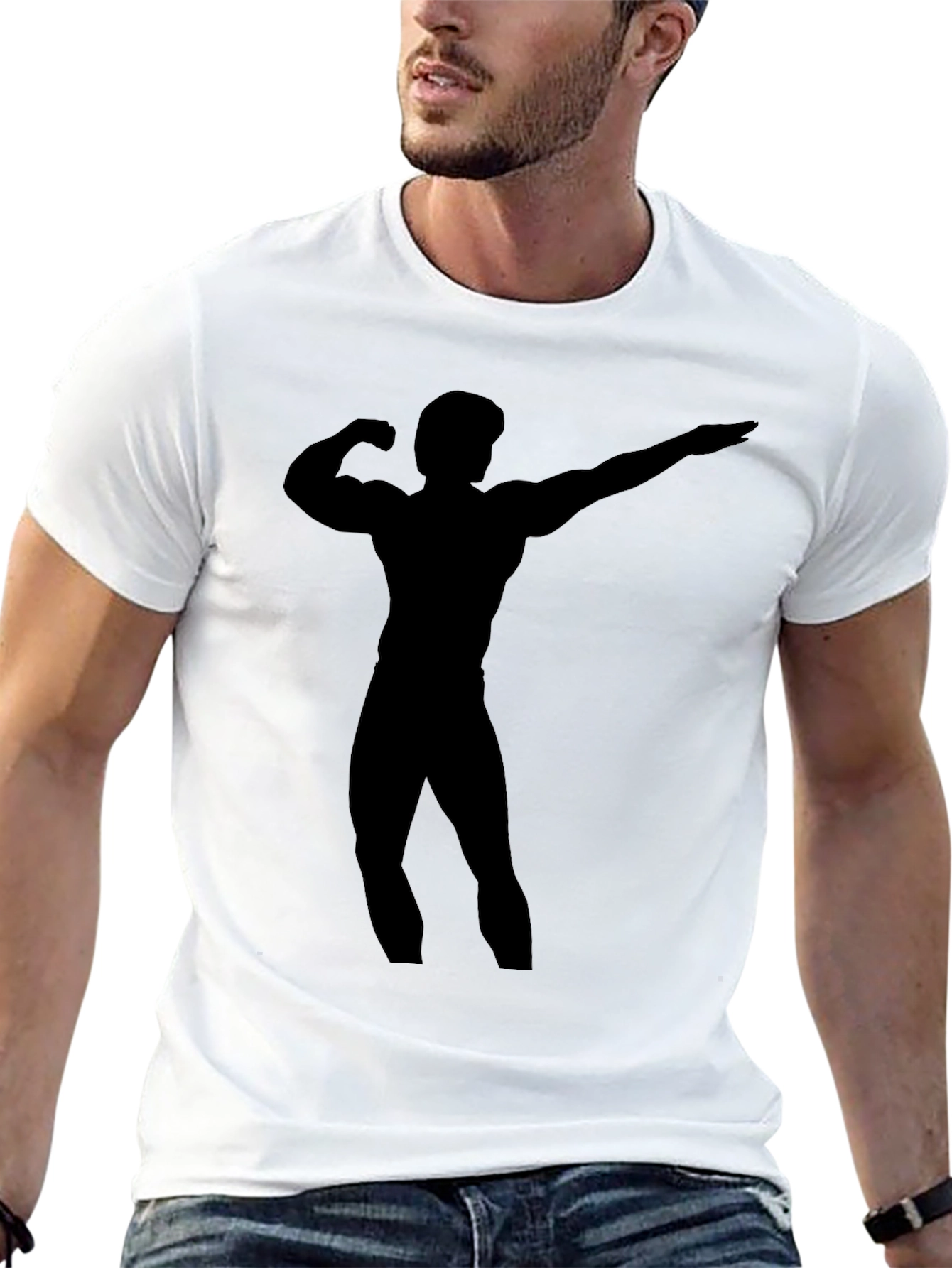 Bodybuilder Silhouette Graphic Tee