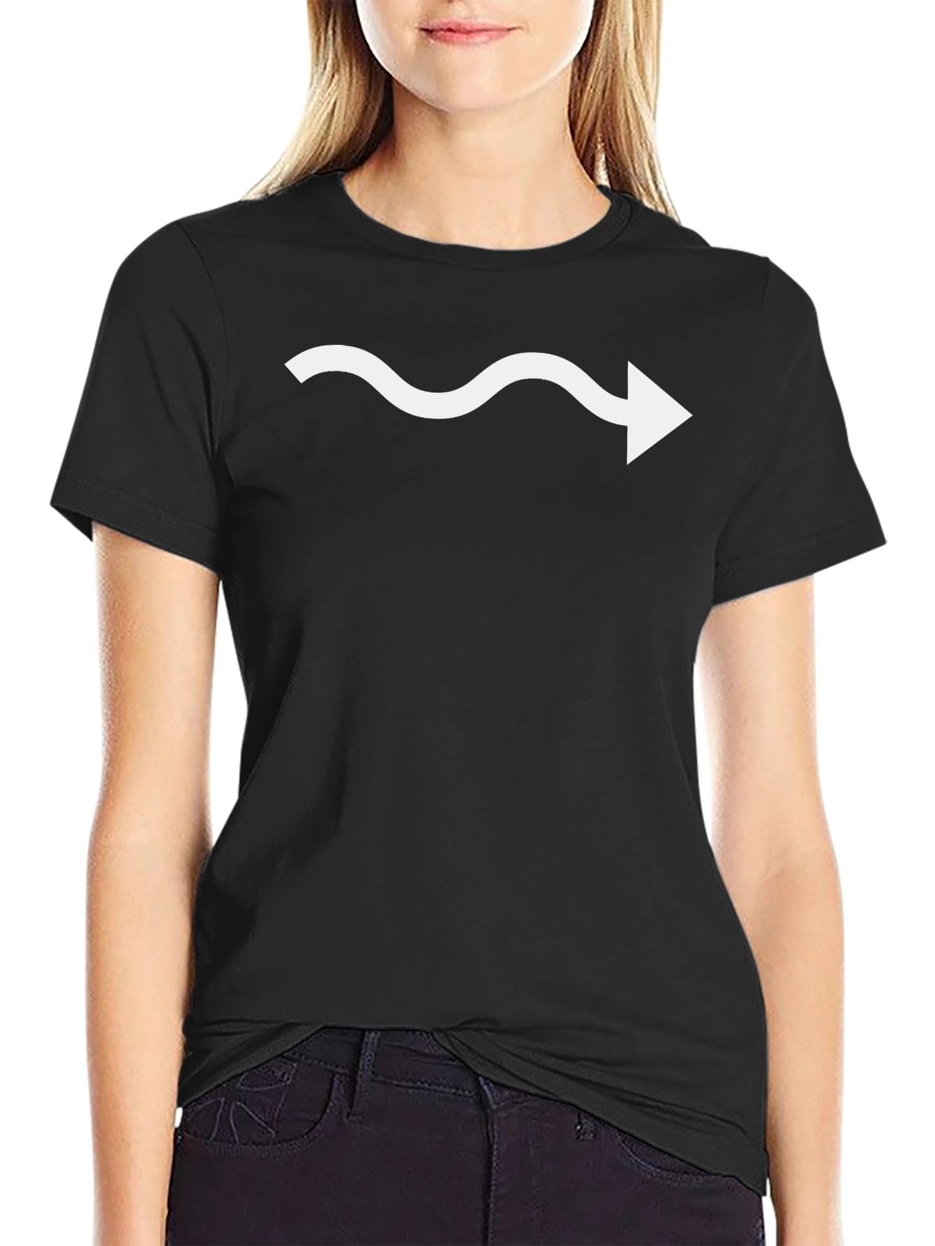 Wavy Arrow Black T-Shirt - Unique Graphic Tee