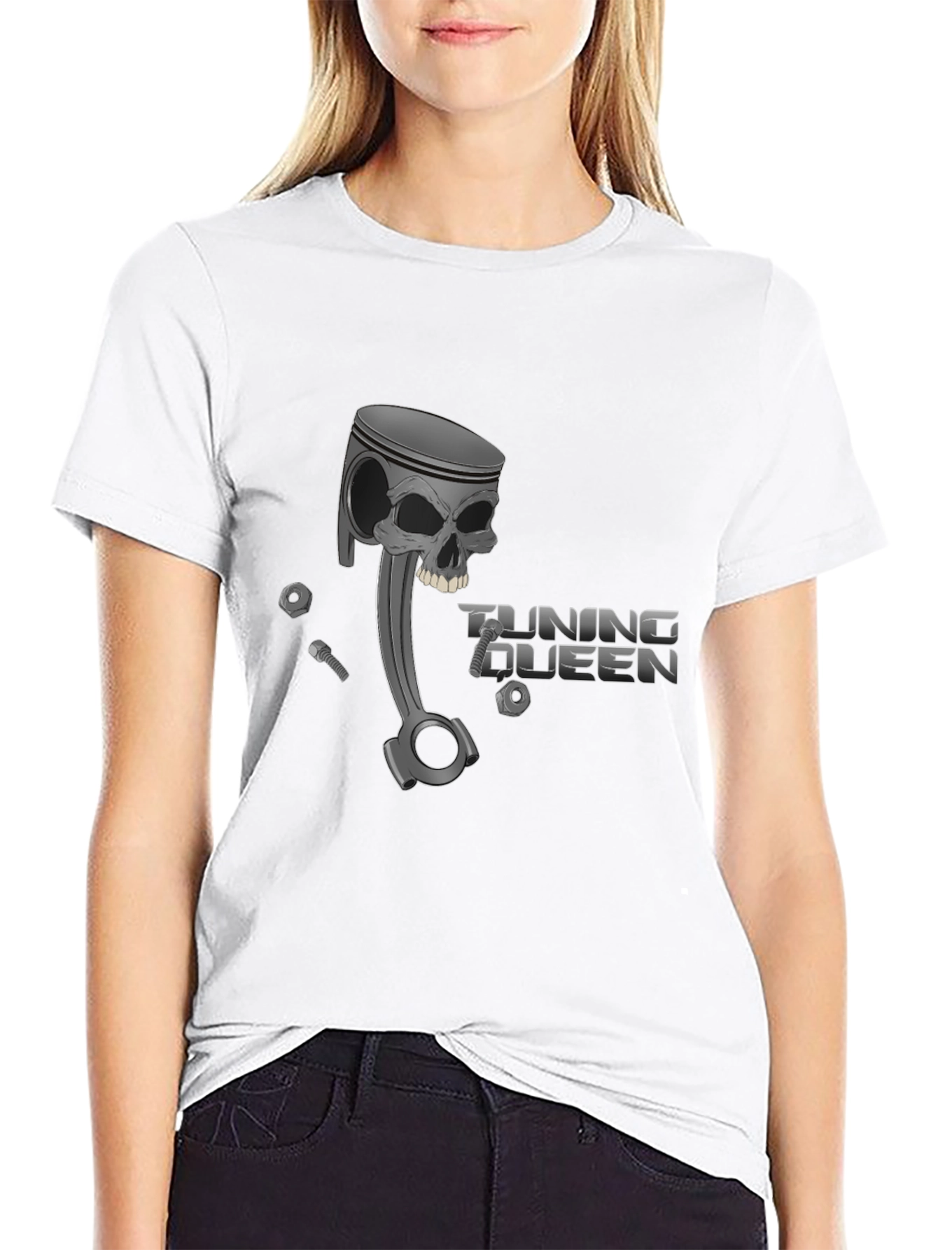 Tuning Queen Black Graphic Tee