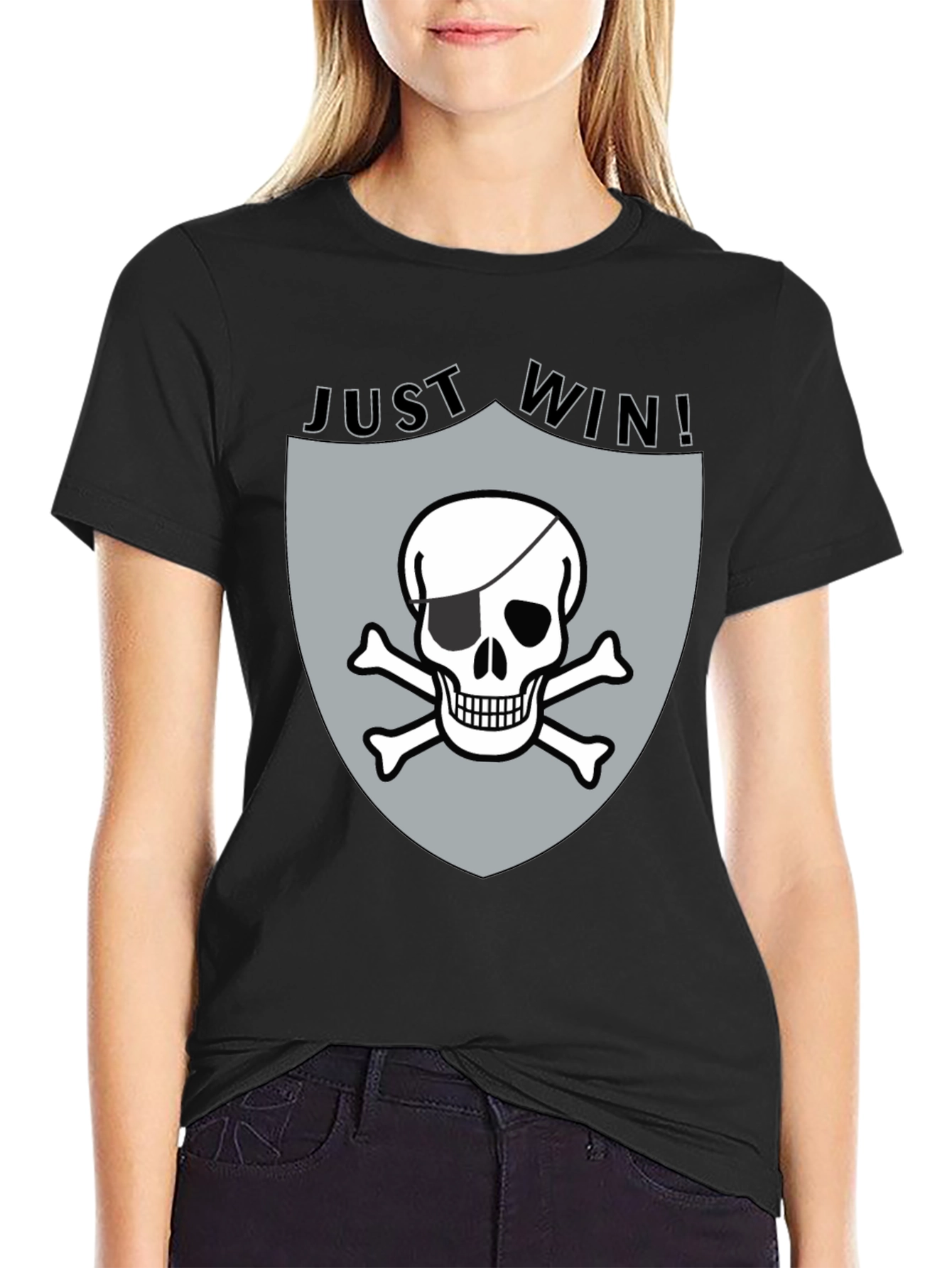 Just Win Pirate Skull Graphic Tee