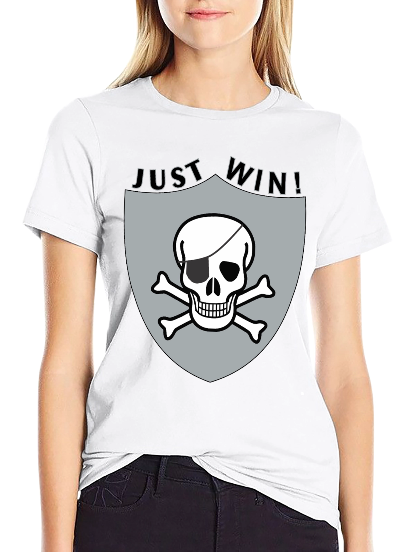 Just Win Pirate Skull Graphic Tee
