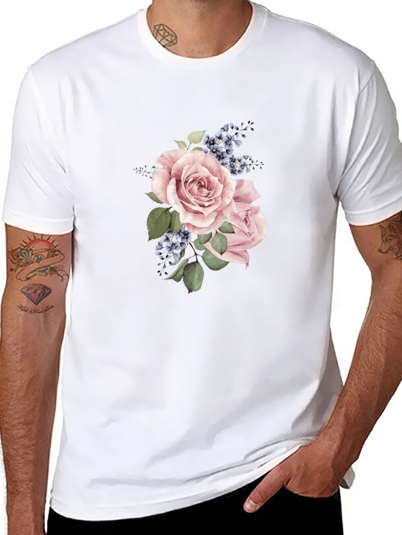 Floral Rose T-Shirt - Elegant Menswear