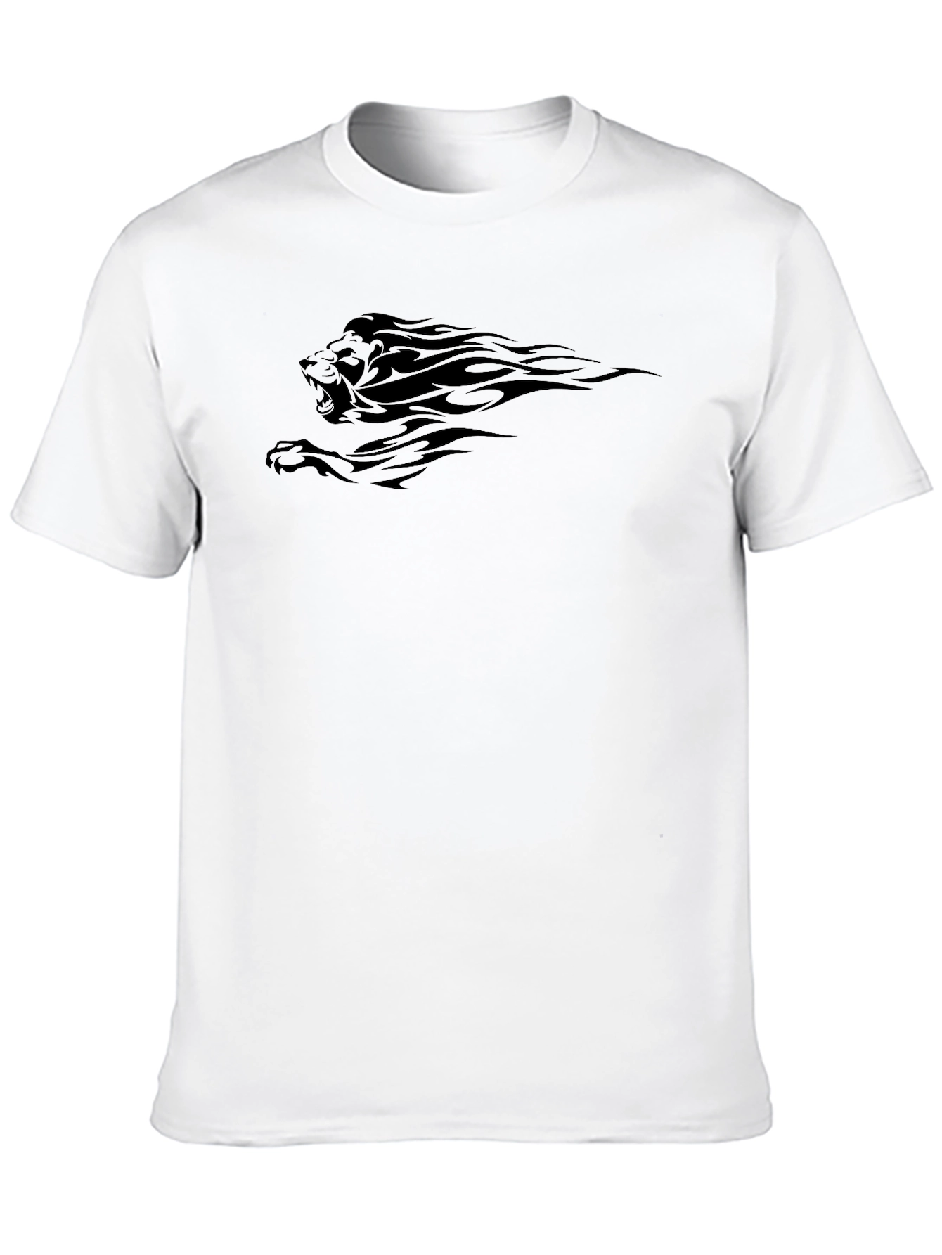 Mens Black Lion Graphic T-Shirt