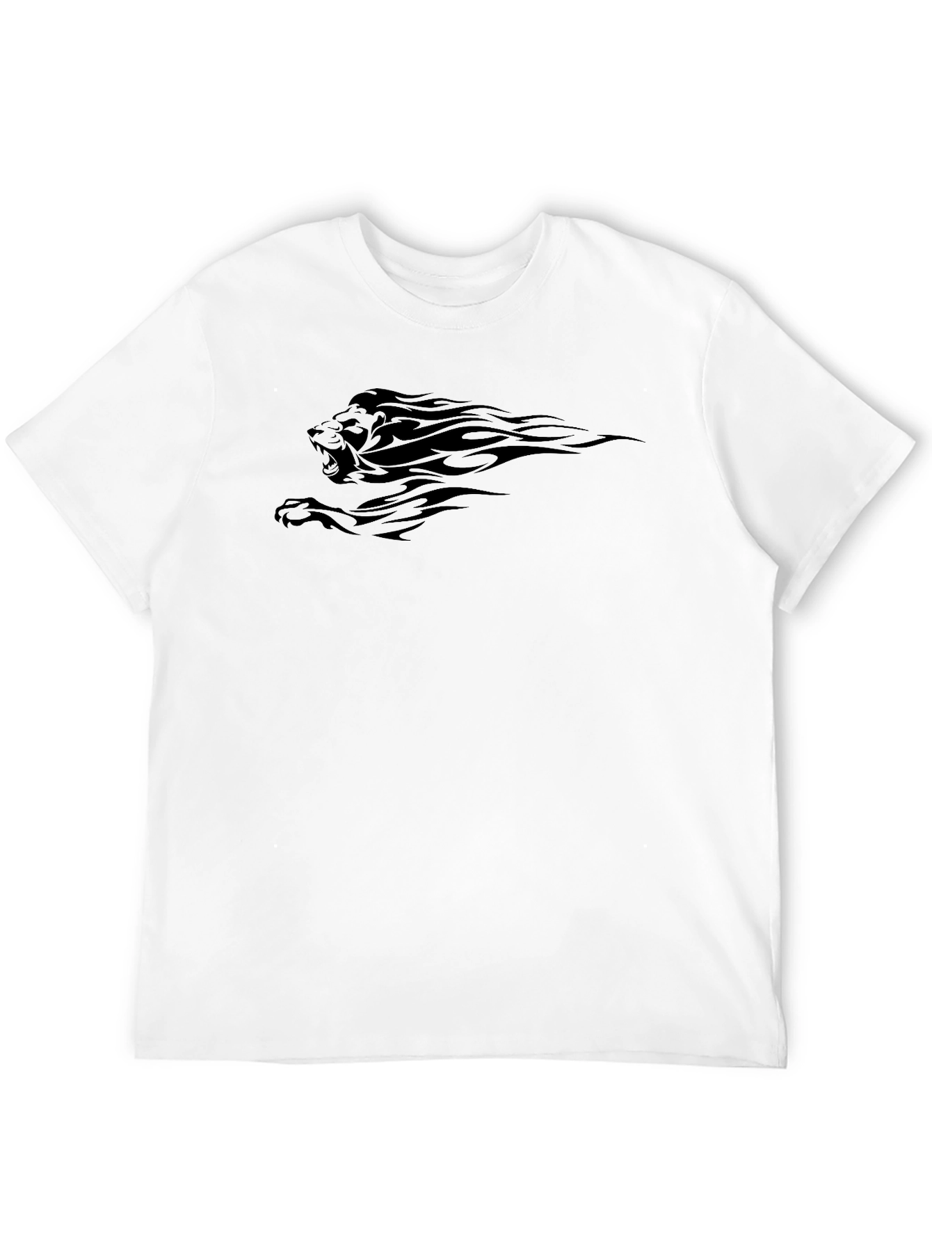 Mens Black Lion Graphic T-Shirt