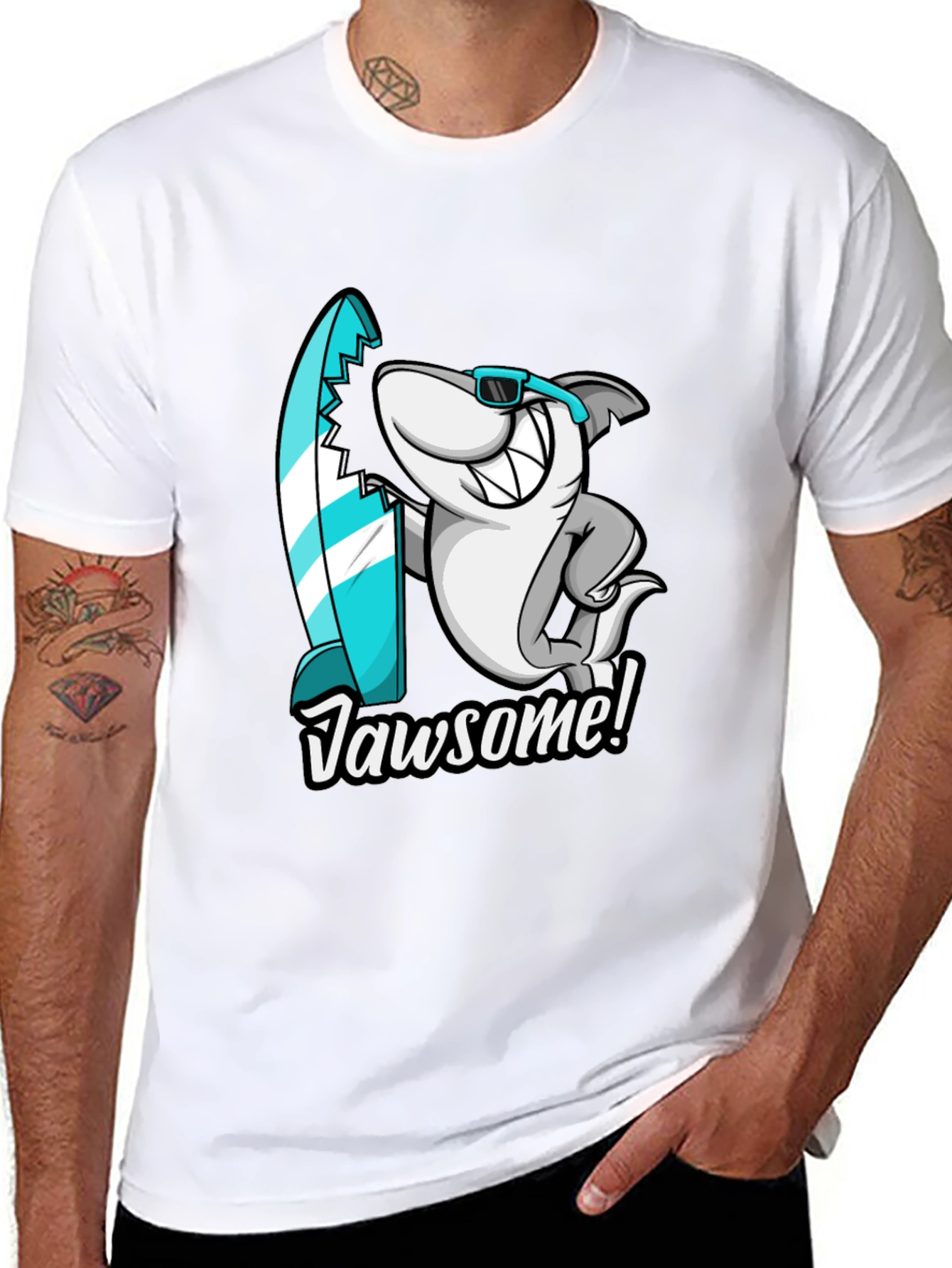 Jawsome Shark Graphic Tee - Cool Surf Style