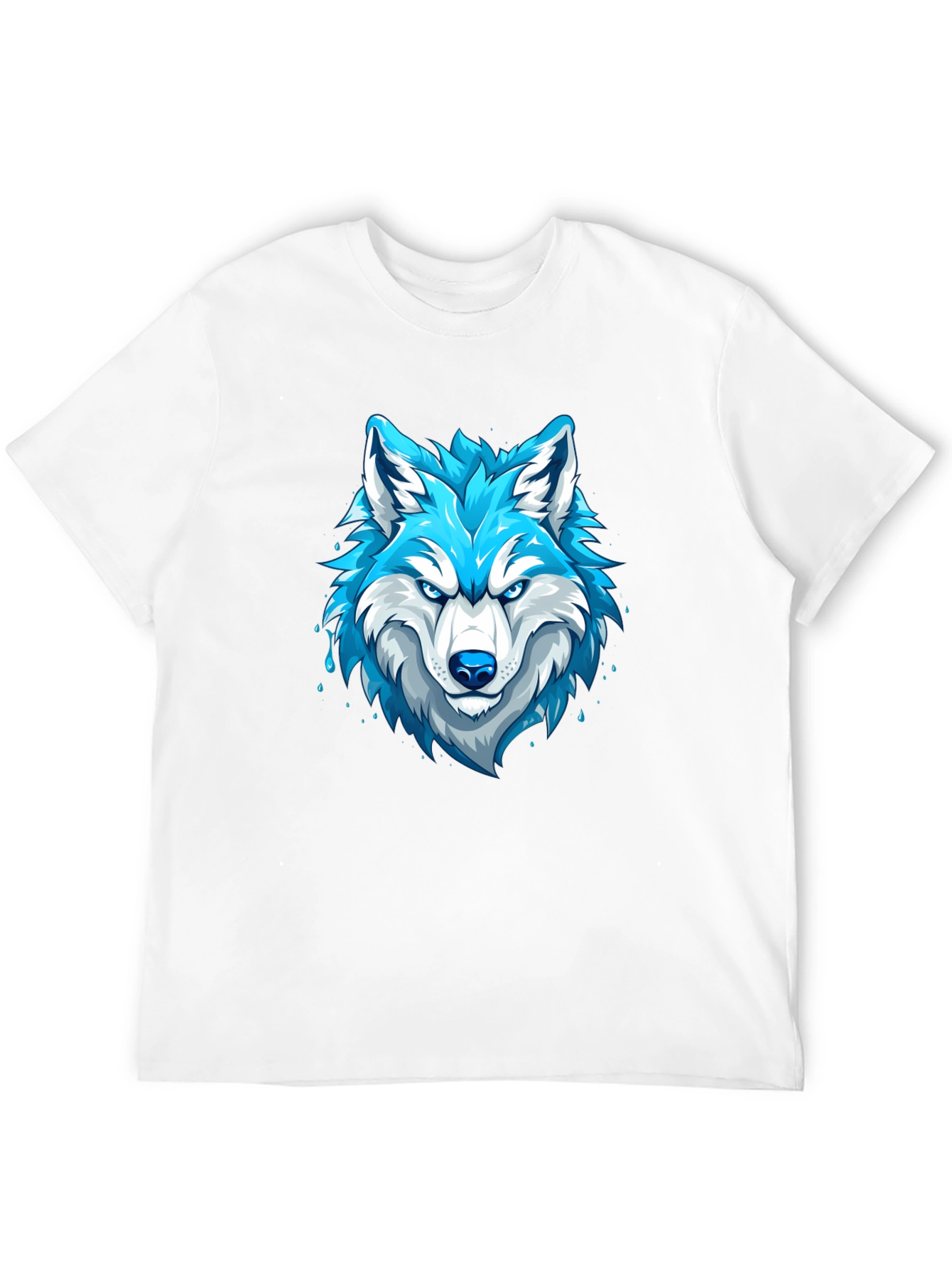 Cool Blue Wolf Graphic T-Shirt