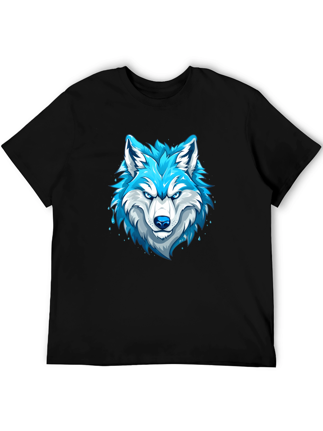 Cool Blue Wolf Graphic T-Shirt