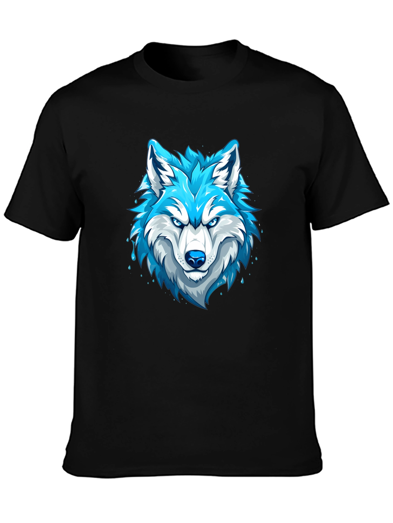 Cool Blue Wolf Graphic T-Shirt
