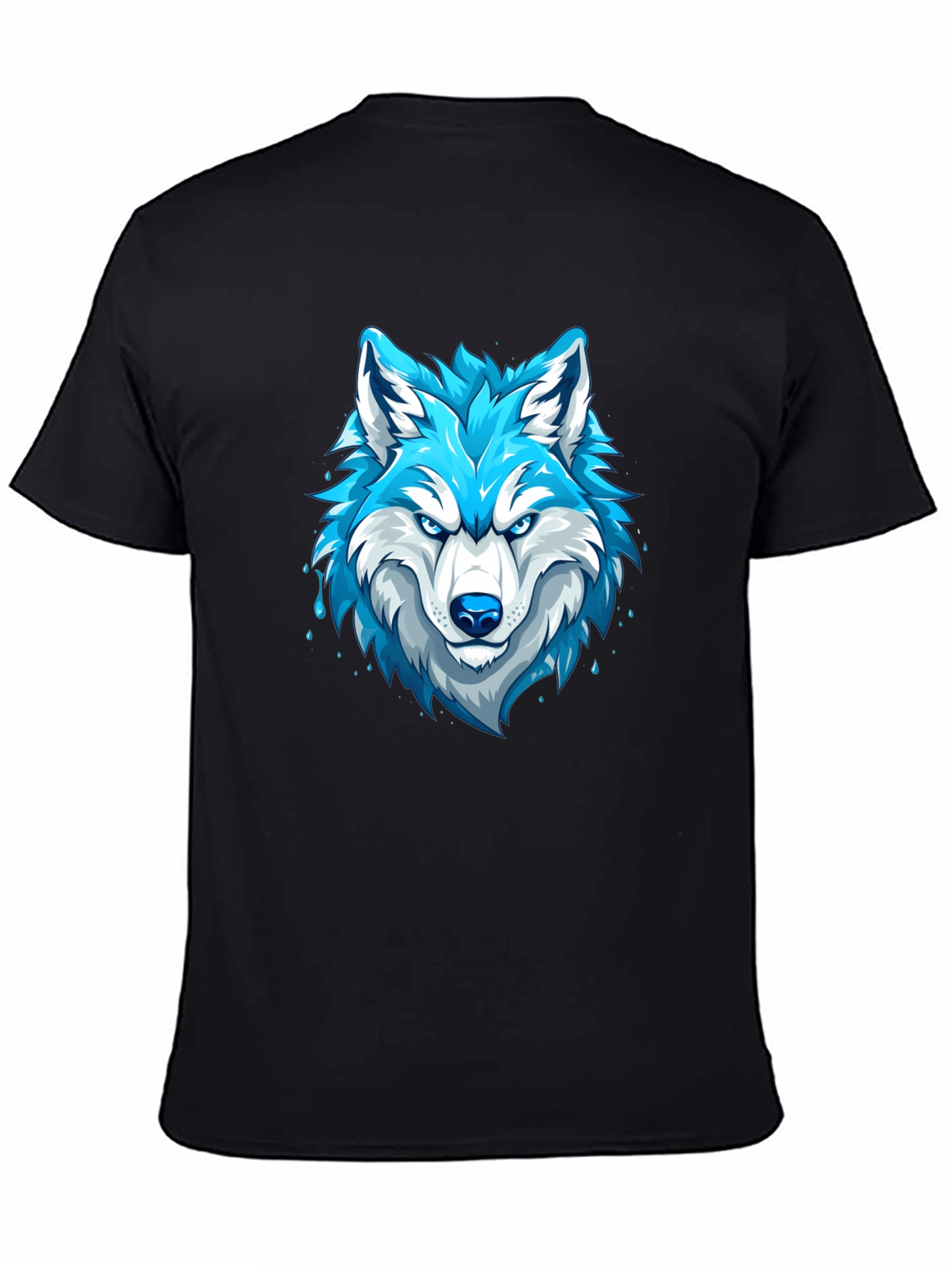 Cool Blue Wolf Graphic T-Shirt