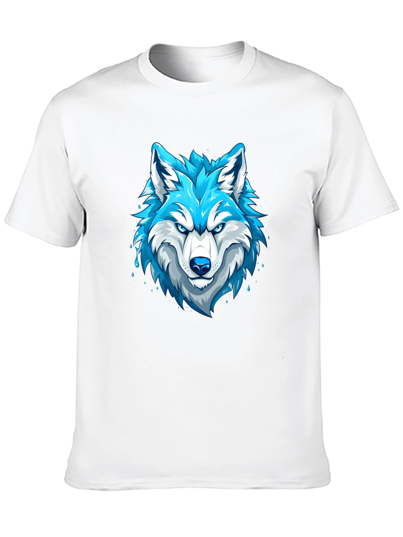 Cool Blue Wolf Graphic T-Shirt