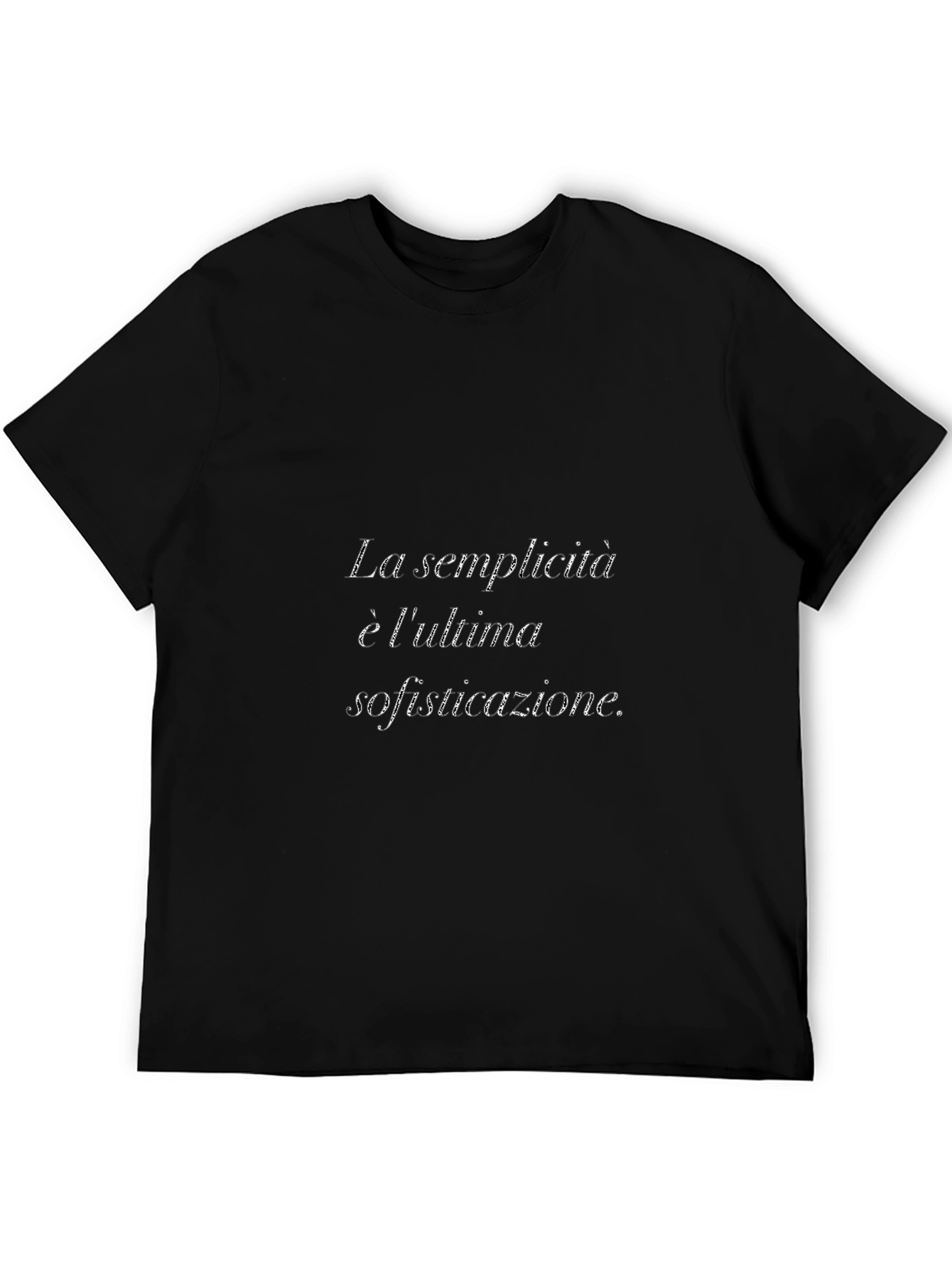 Elegant Black T-Shirt with Italian Quote