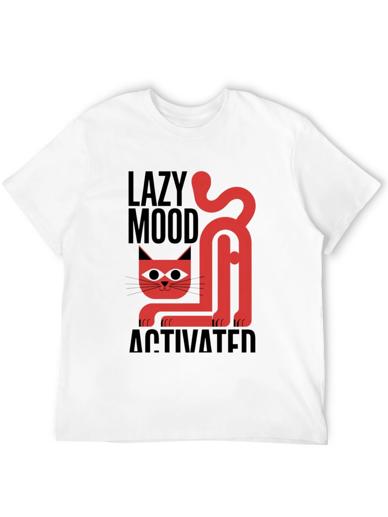 Lazy Mood Activated T-Shirt - Cat Graphic Tee
