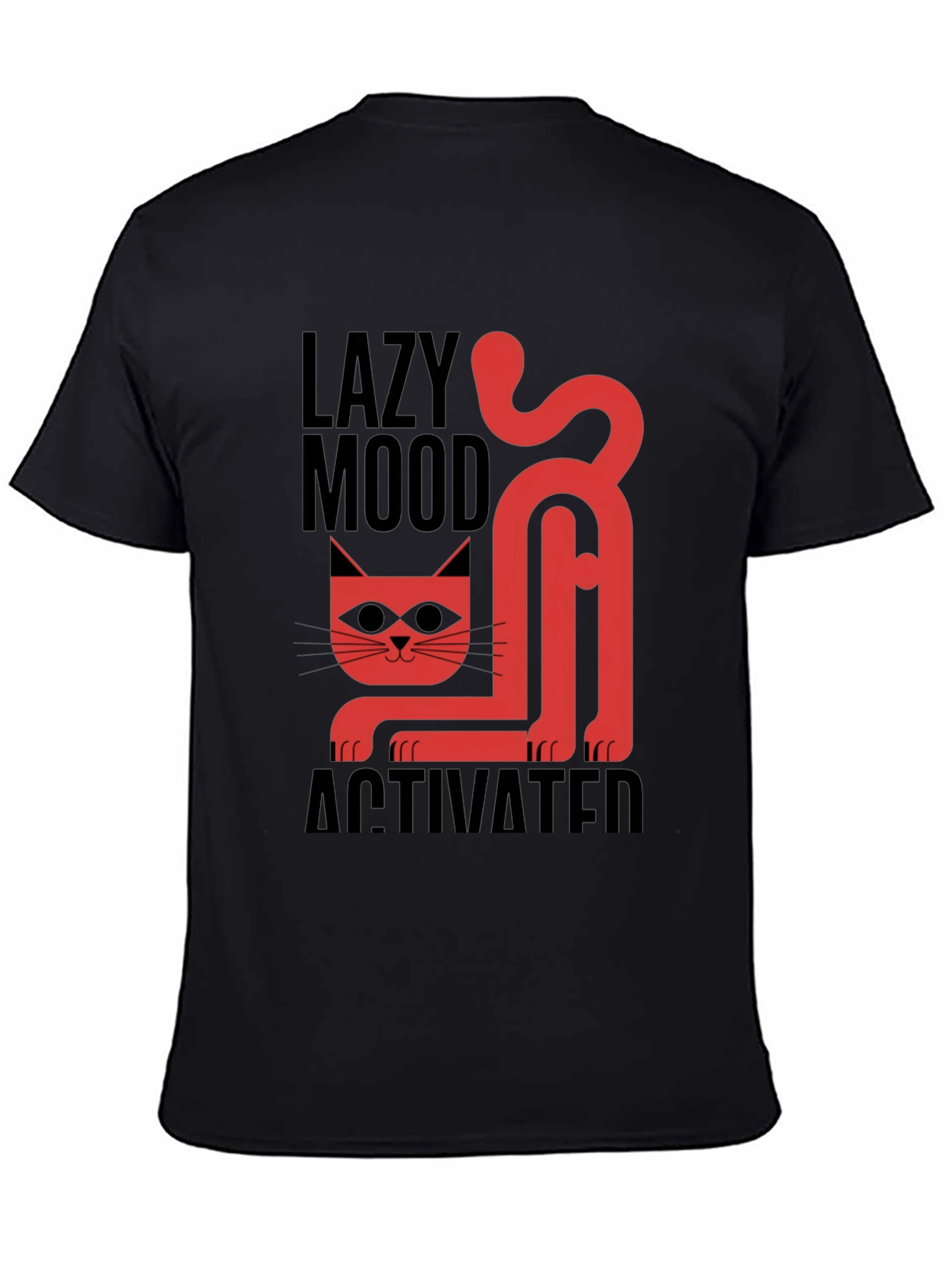 Lazy Mood Activated T-Shirt - Cat Graphic Tee
