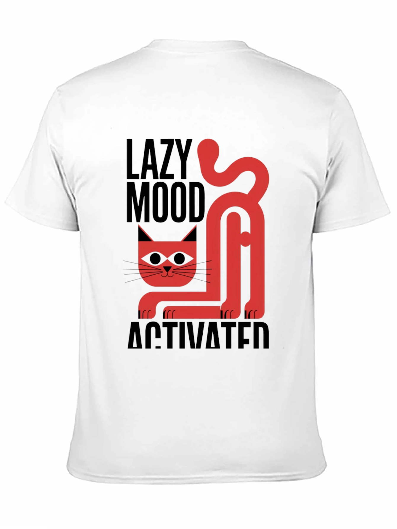 Lazy Mood Activated T-Shirt - Cat Graphic Tee