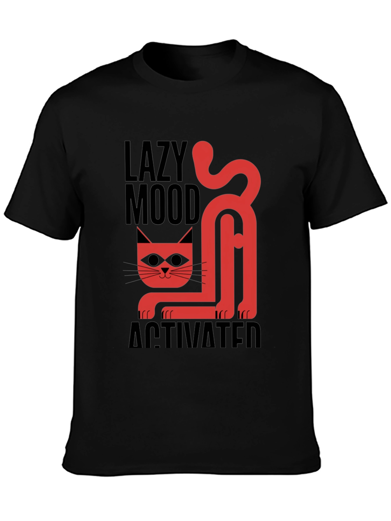 Lazy Mood Activated T-Shirt - Cat Graphic Tee