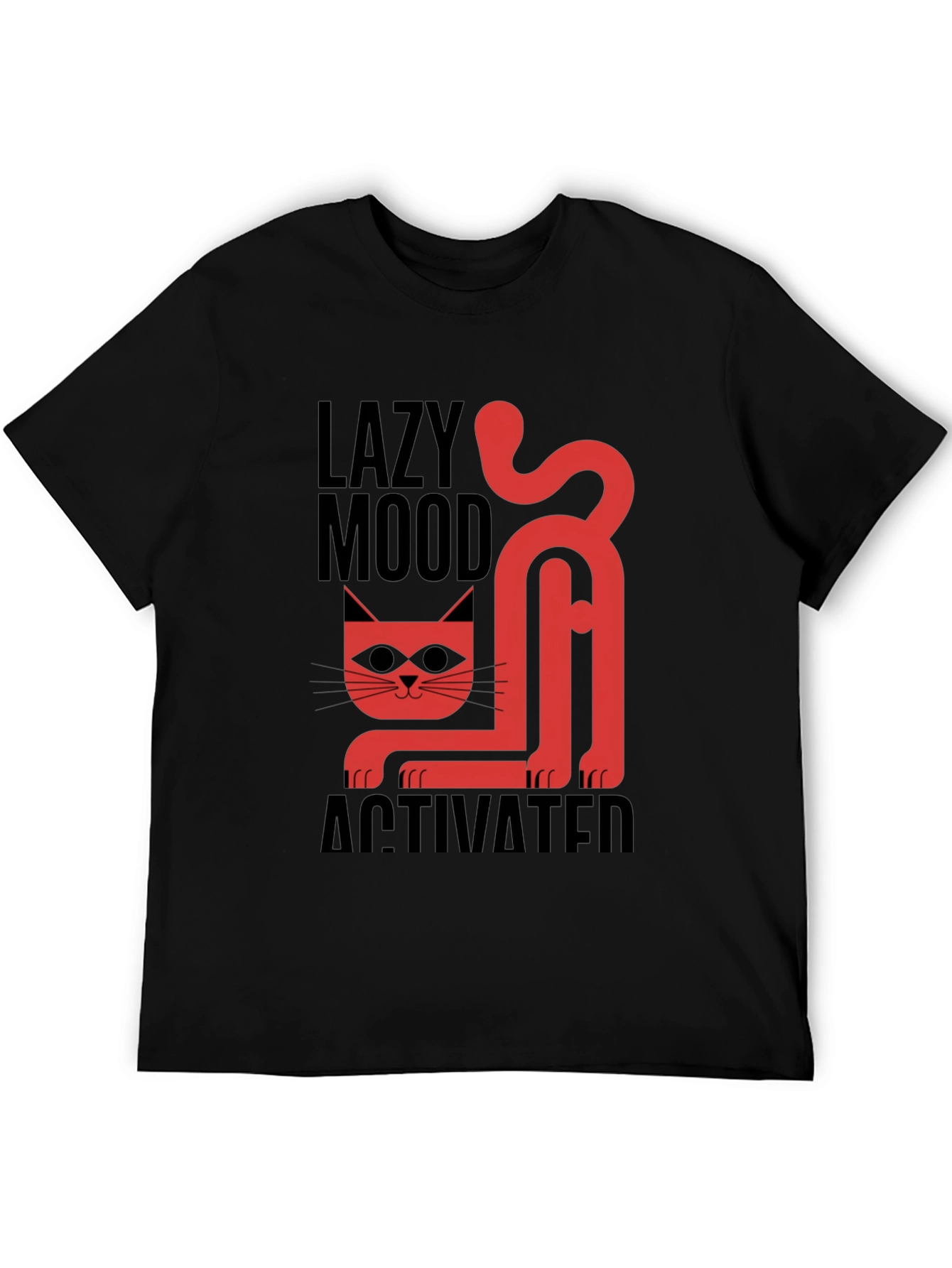 Lazy Mood Activated T-Shirt - Cat Graphic Tee