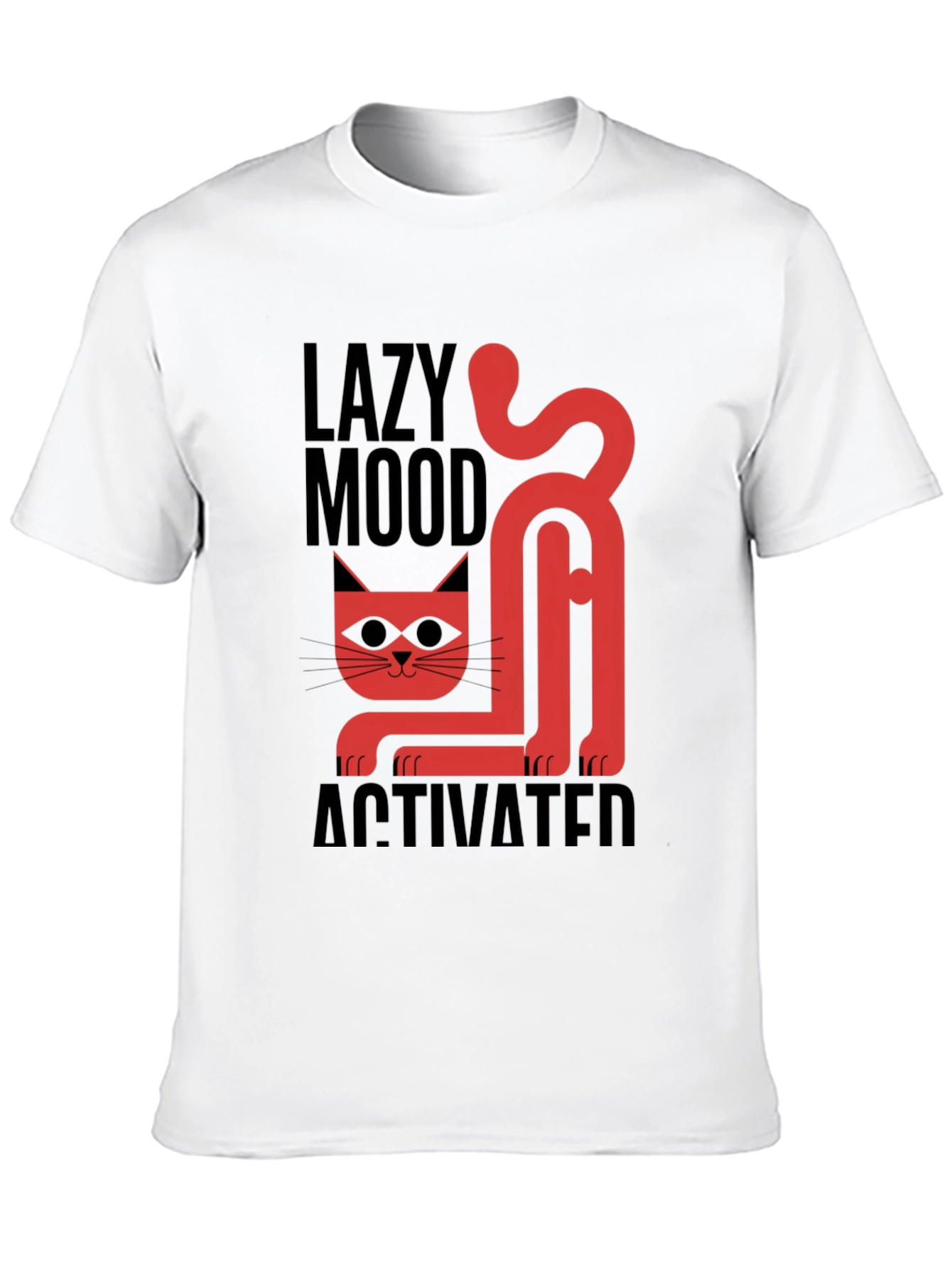 Lazy Mood Activated T-Shirt - Cat Graphic Tee
