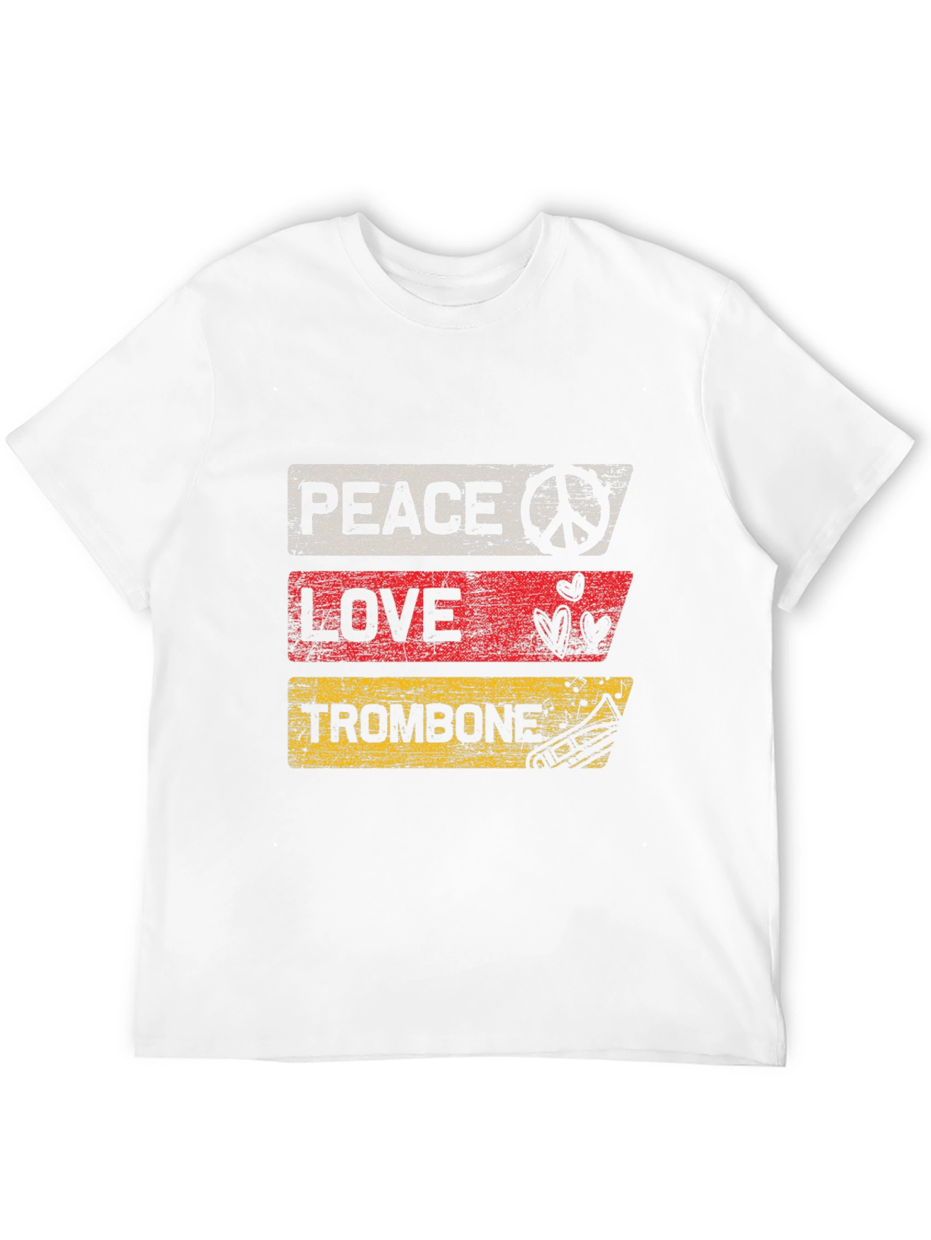 Peace Love Trombone Graphic T-Shirt