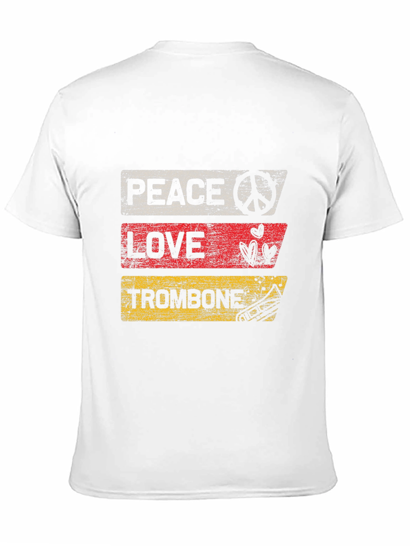 Peace Love Trombone Graphic T-Shirt