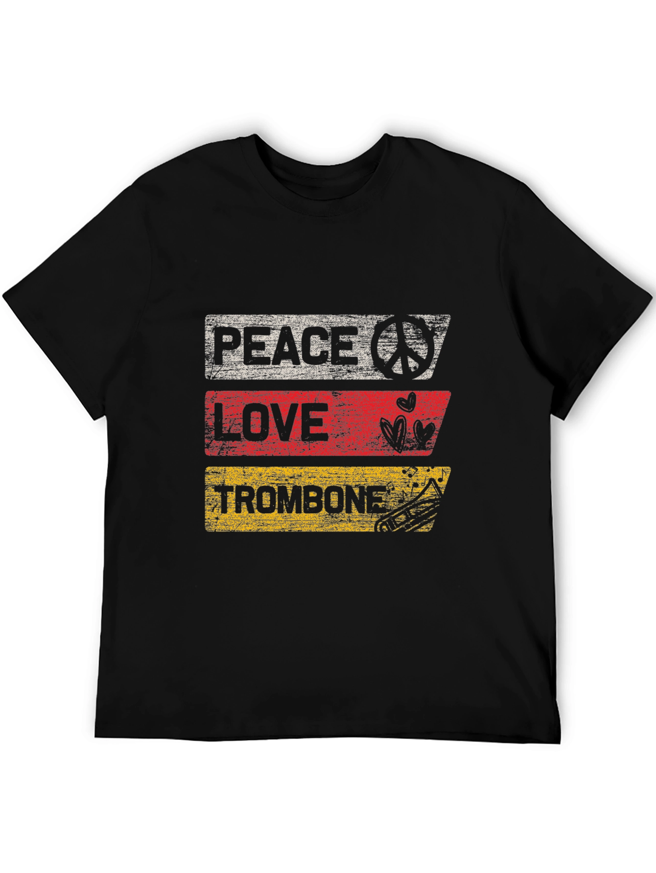 Peace Love Trombone Graphic T-Shirt