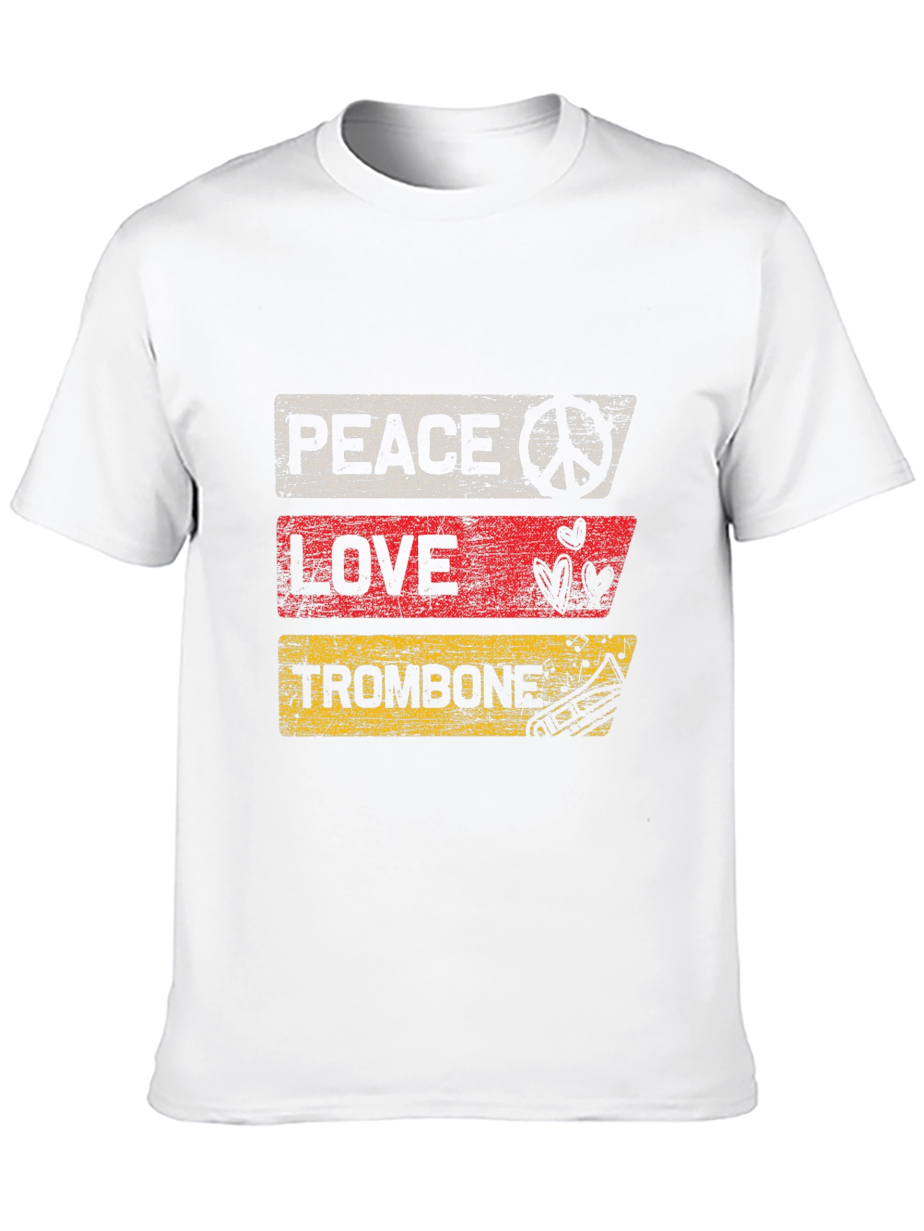 Peace Love Trombone Graphic T-Shirt