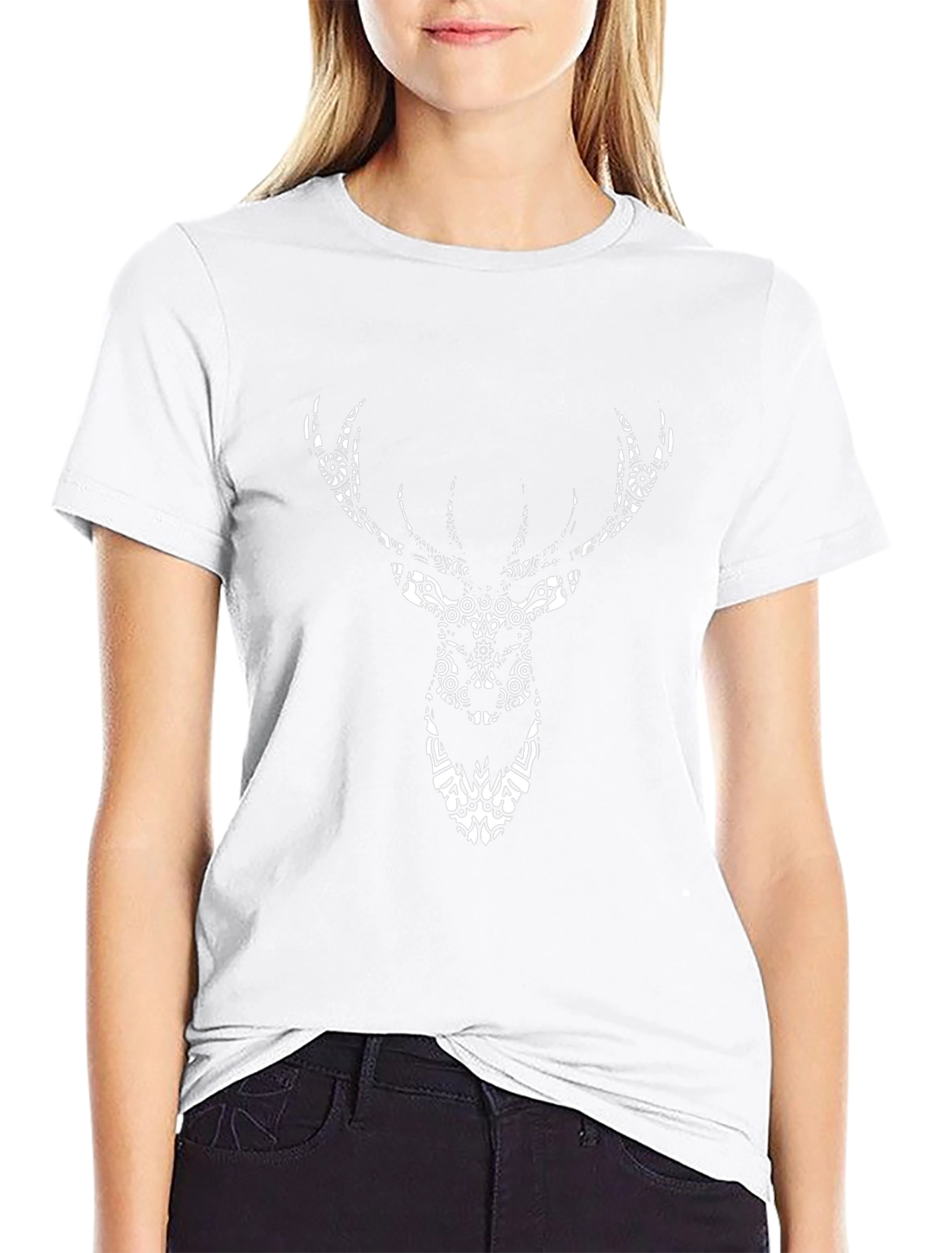 Black Deer Head Graphic Tee