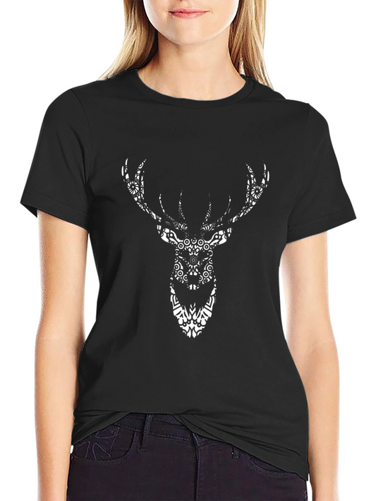 Black Deer Head Graphic Tee