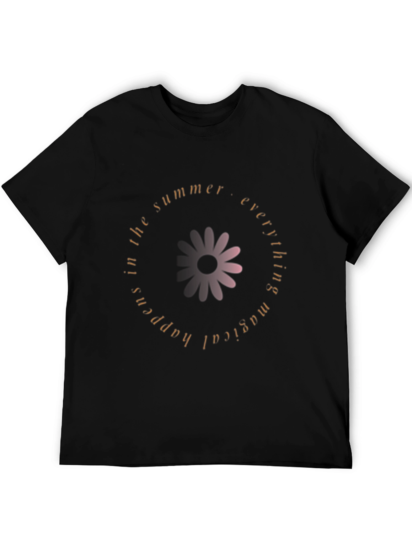 Summer Vibes Graphic Tee - Black Cotton T-Shirt