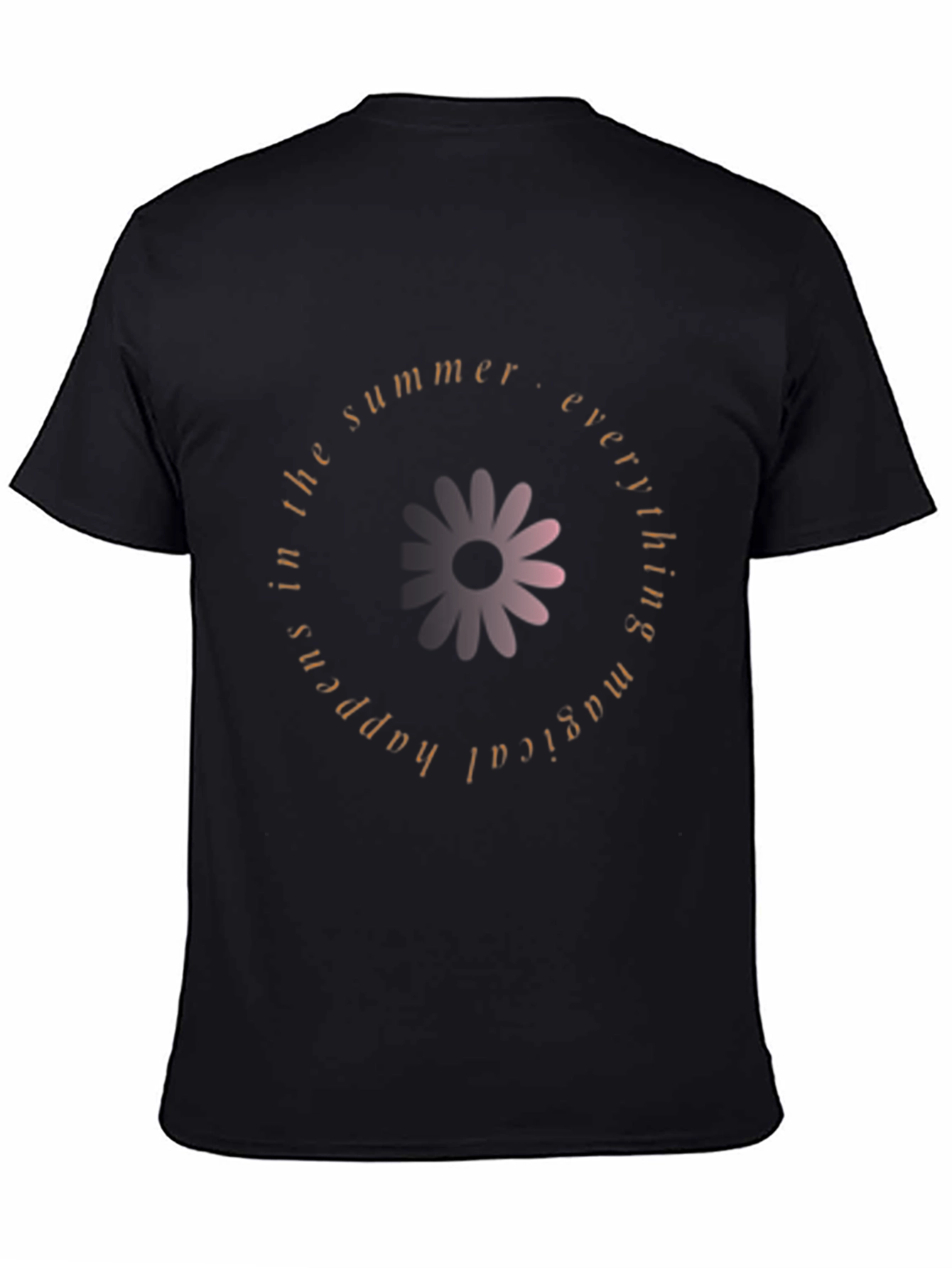 Summer Vibes Graphic Tee - Black Cotton T-Shirt