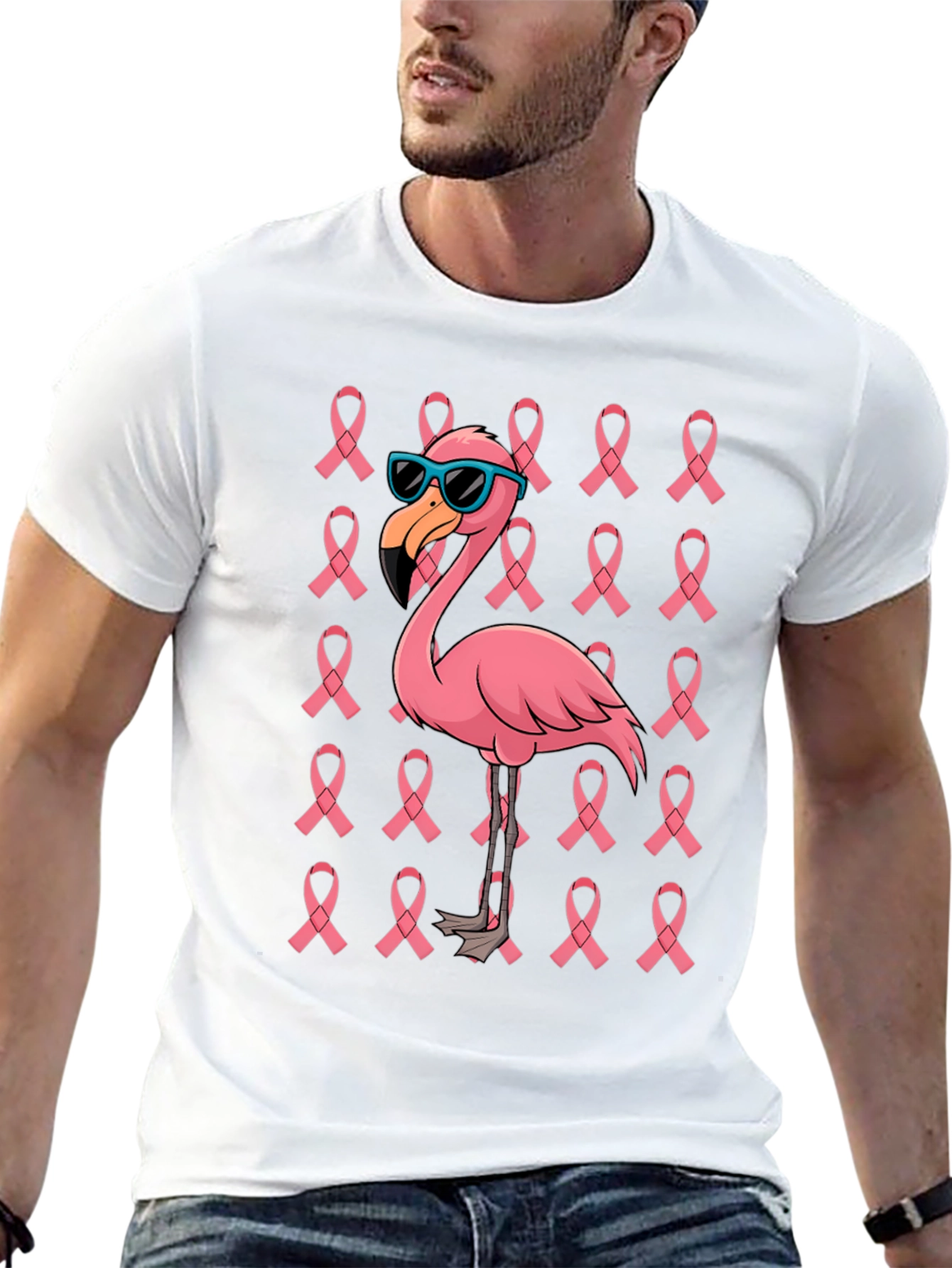 Pink Flamingo Breast Cancer Awareness T-Shirt