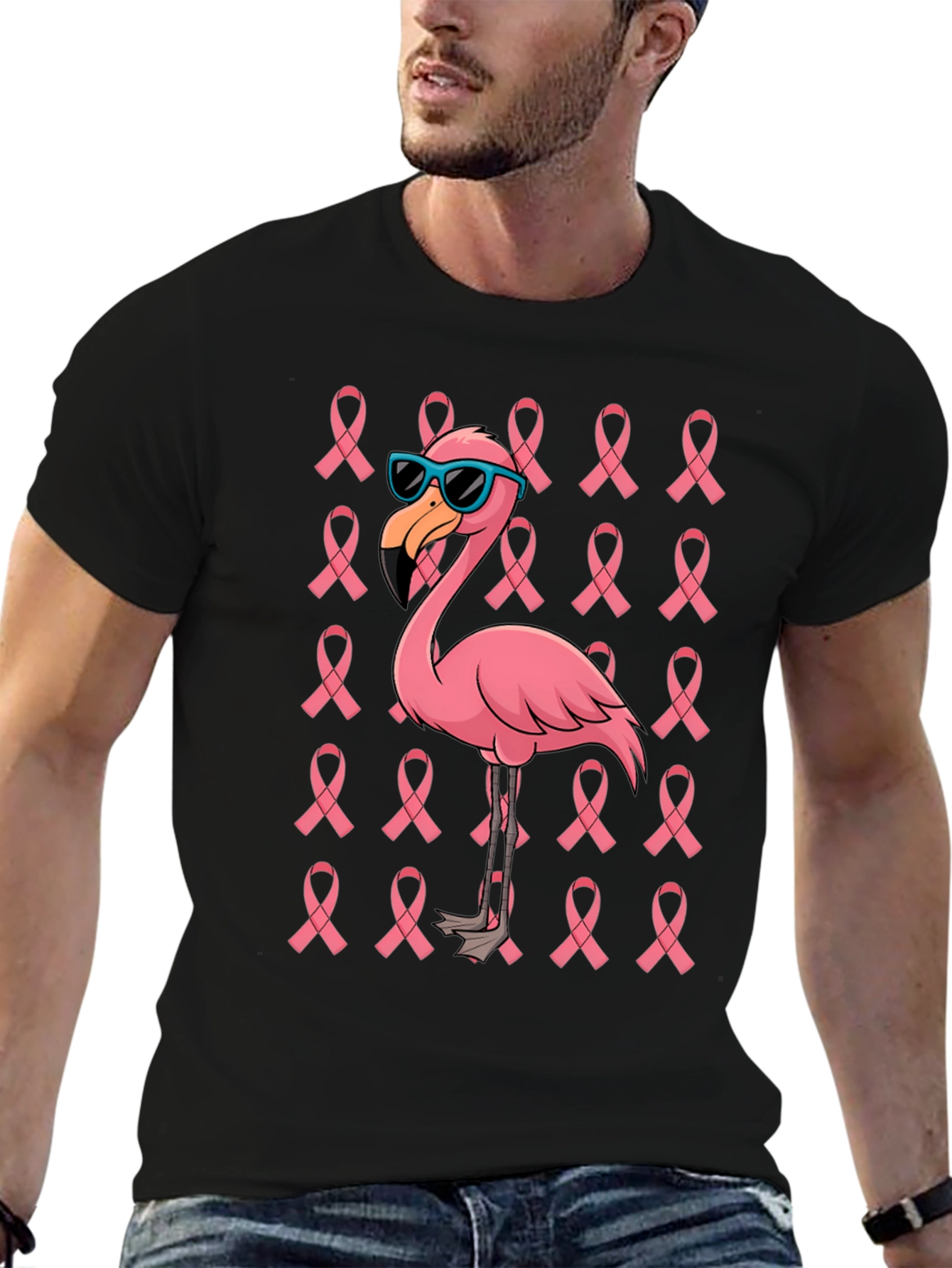 Pink Flamingo Breast Cancer Awareness T-Shirt