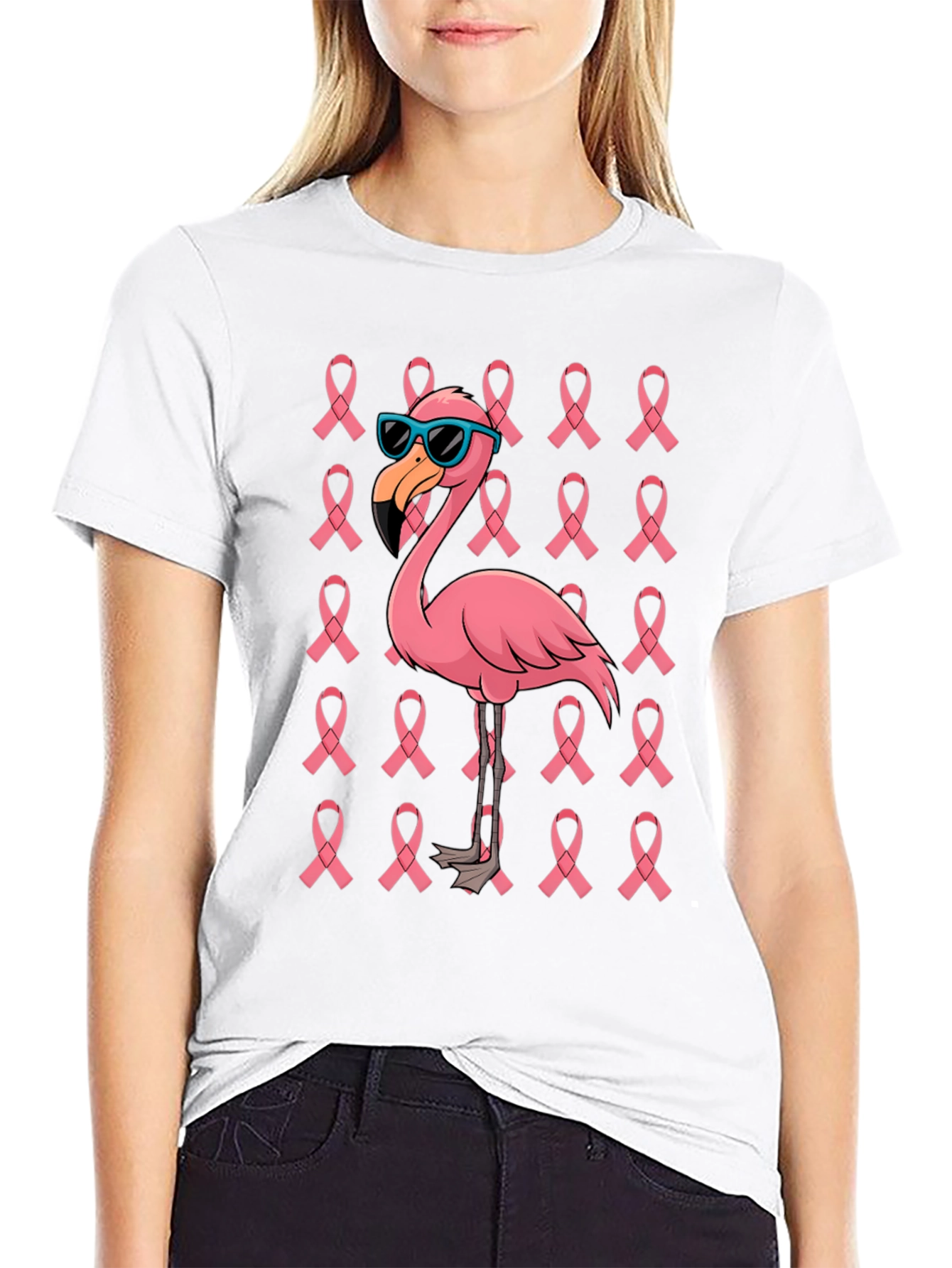 Pink Flamingo Breast Cancer Awareness T-Shirt