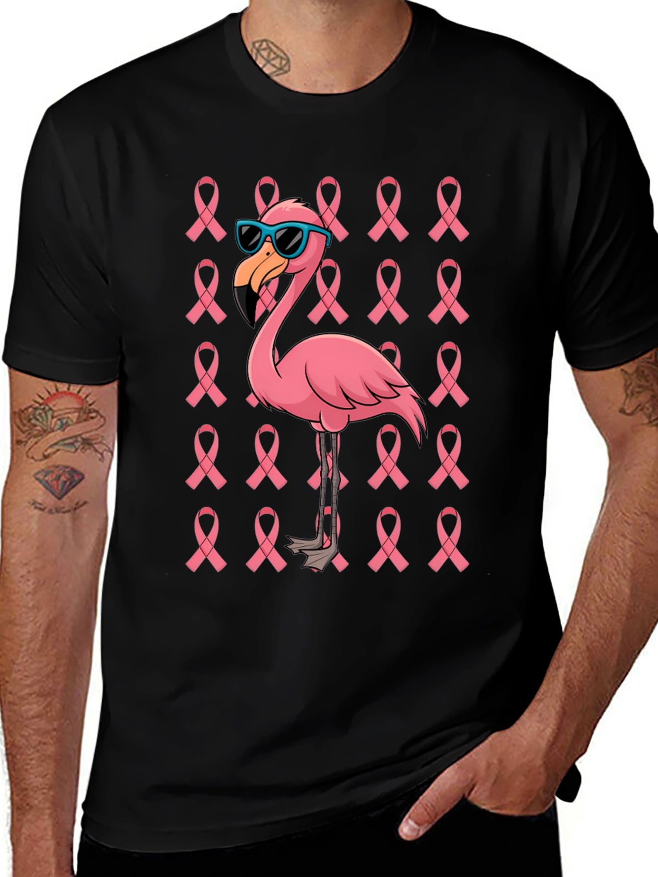 Pink Flamingo Breast Cancer Awareness T-Shirt
