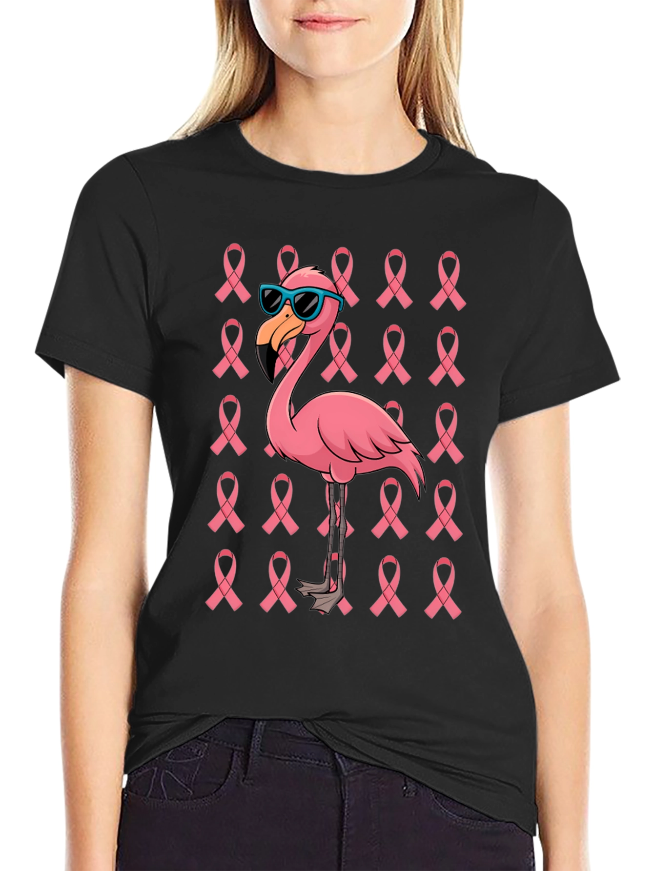 Pink Flamingo Breast Cancer Awareness T-Shirt