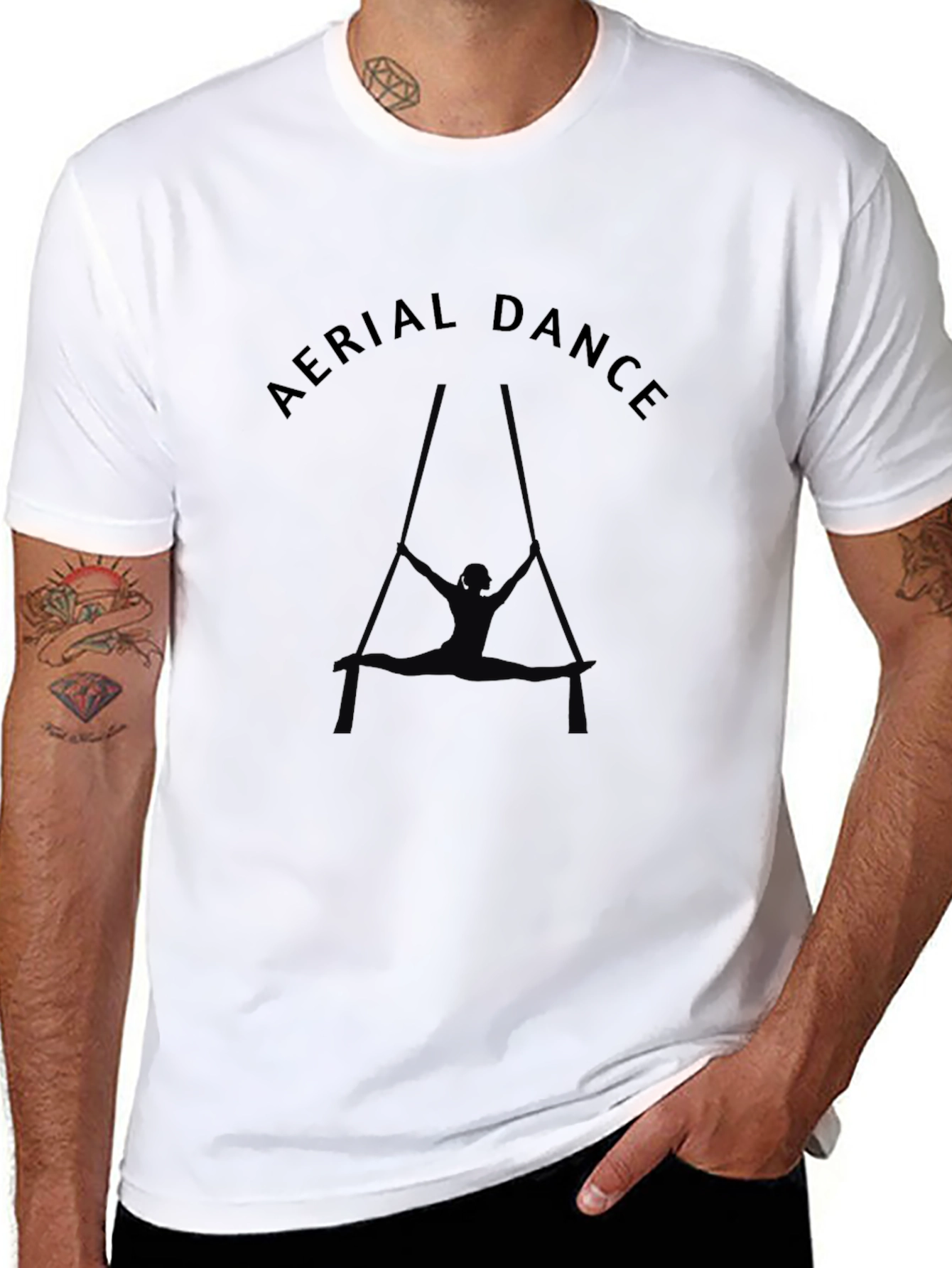 Aerial Dance Black T-Shirt for Active Lifestyle