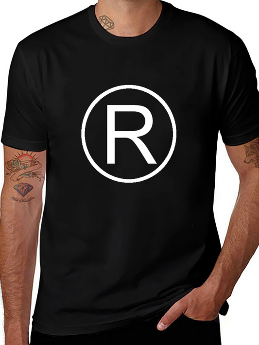Black T-Shirt with White R Logo