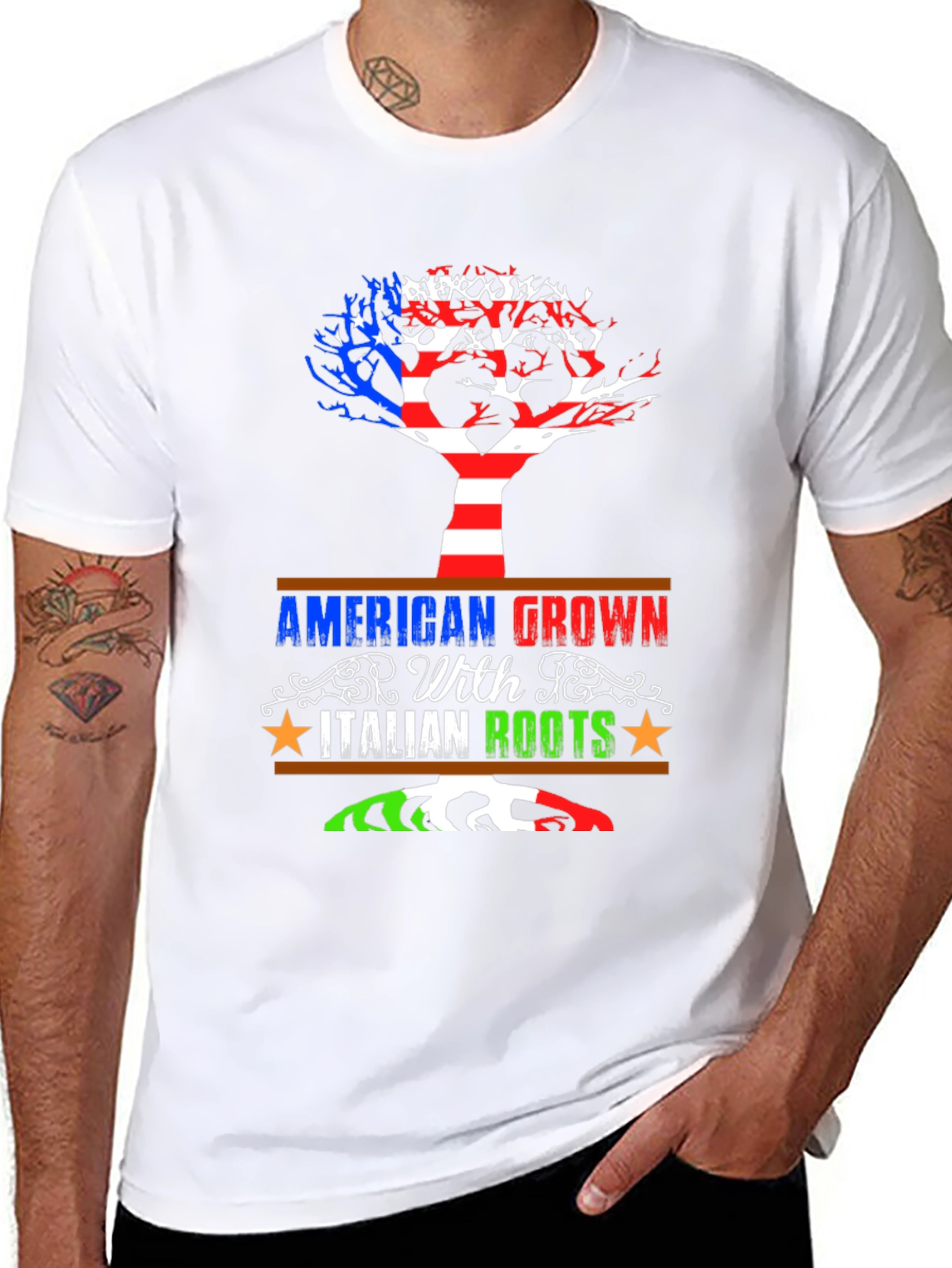 American Grown With Italian Roots Graphic Tee