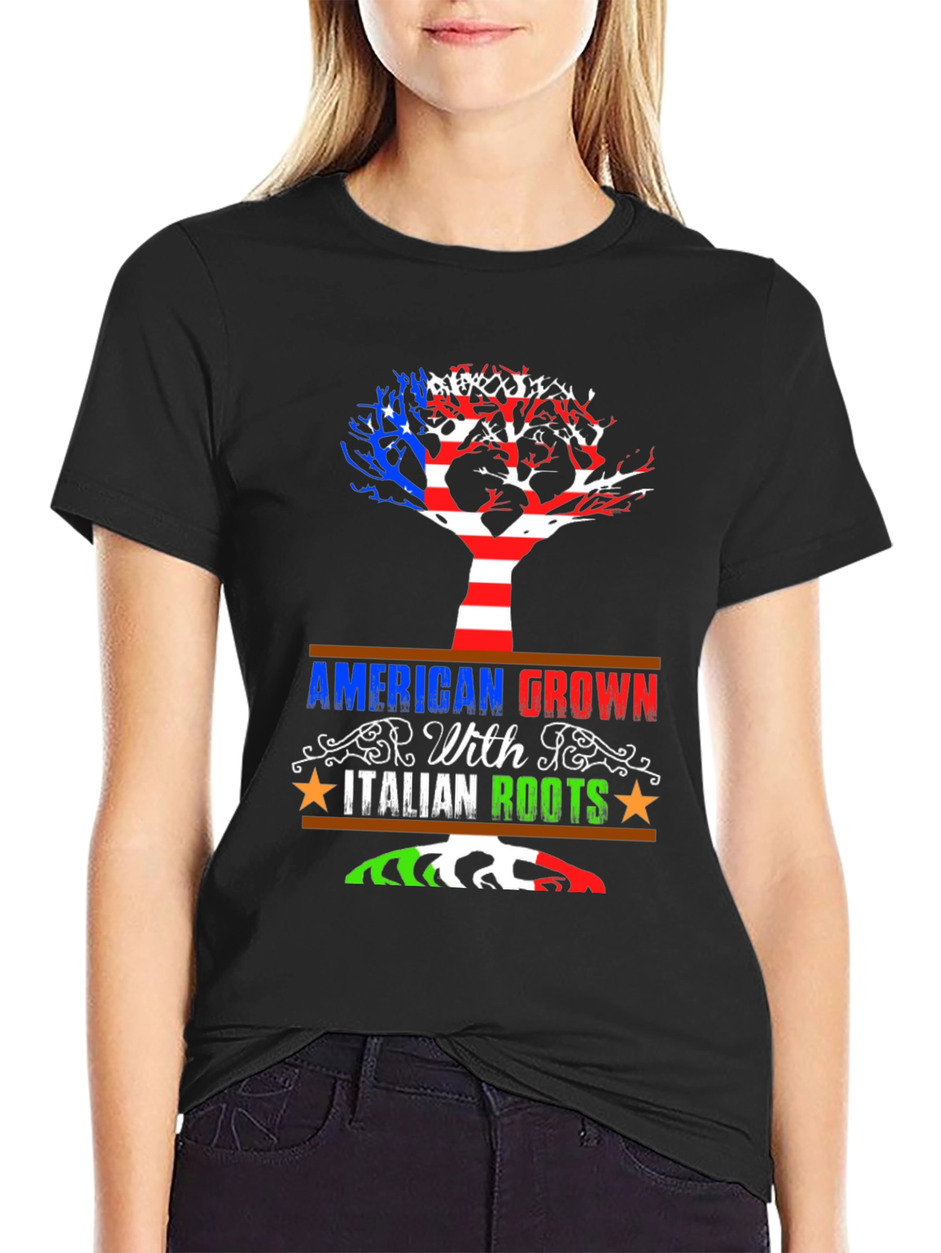 American Grown With Italian Roots Graphic Tee