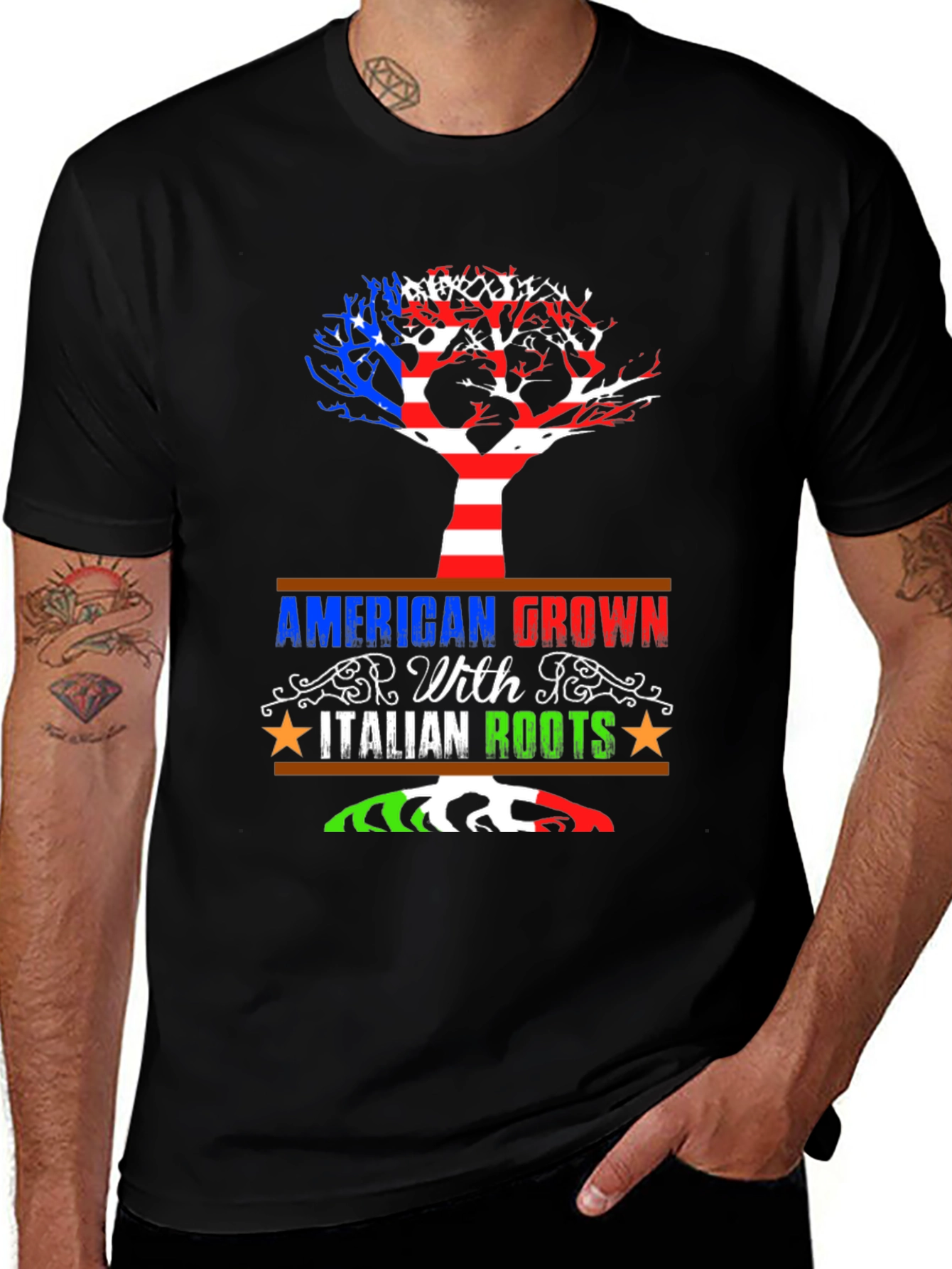 American Grown With Italian Roots Graphic Tee