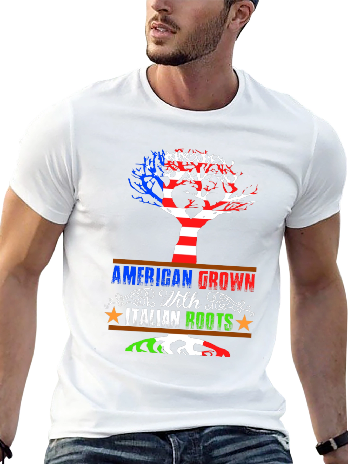 American Grown With Italian Roots Graphic Tee
