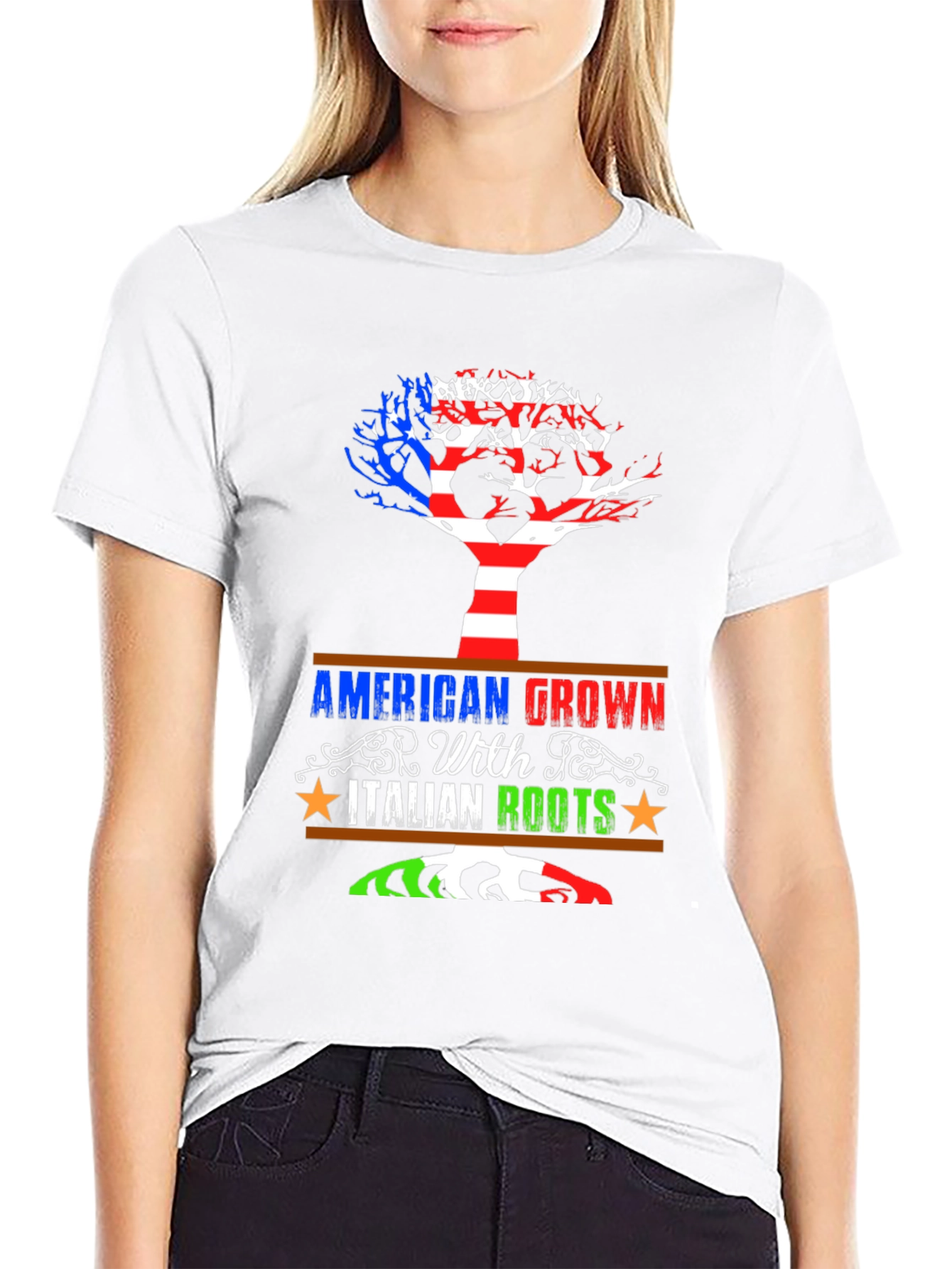 American Grown With Italian Roots Graphic Tee
