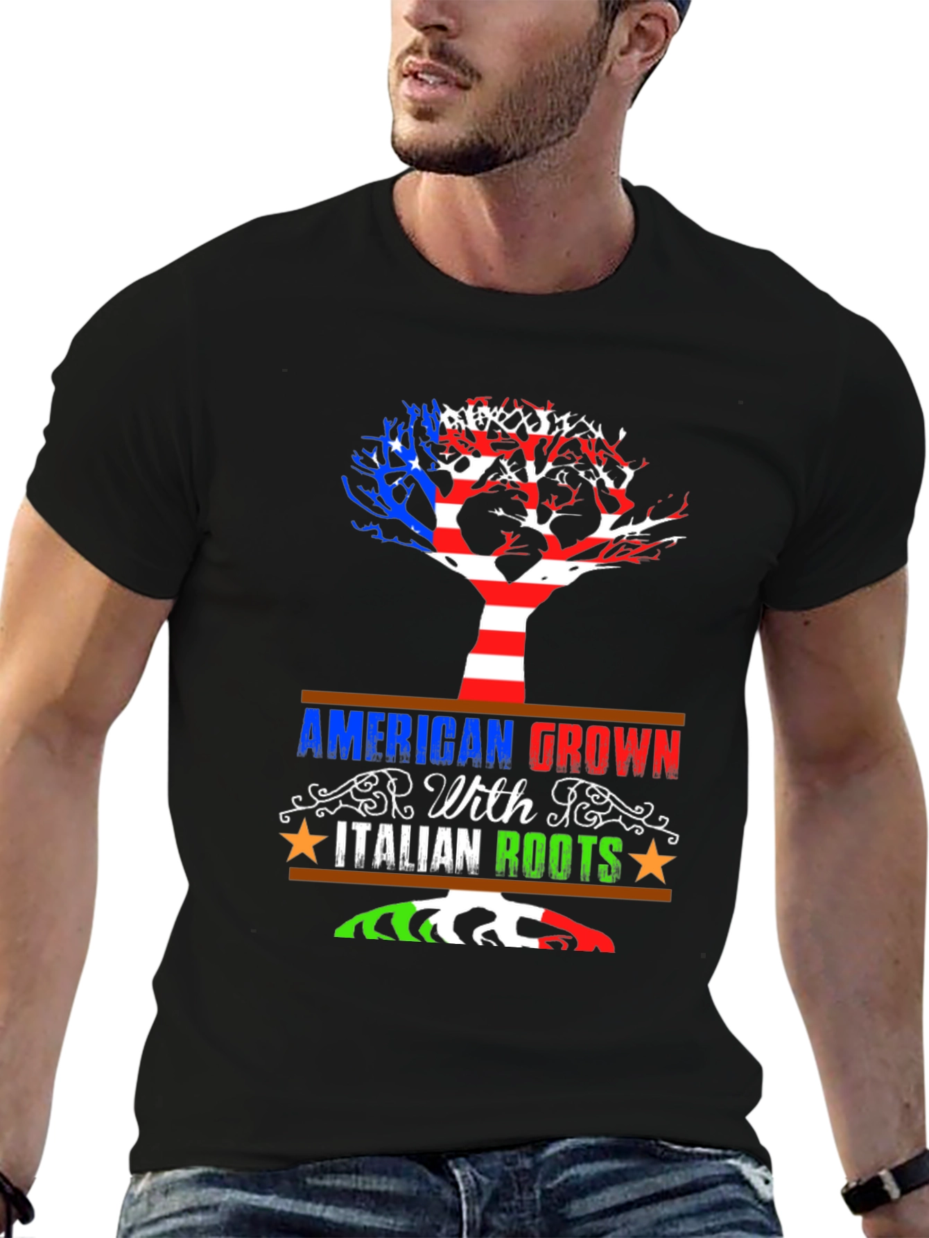 American Grown With Italian Roots Graphic Tee
